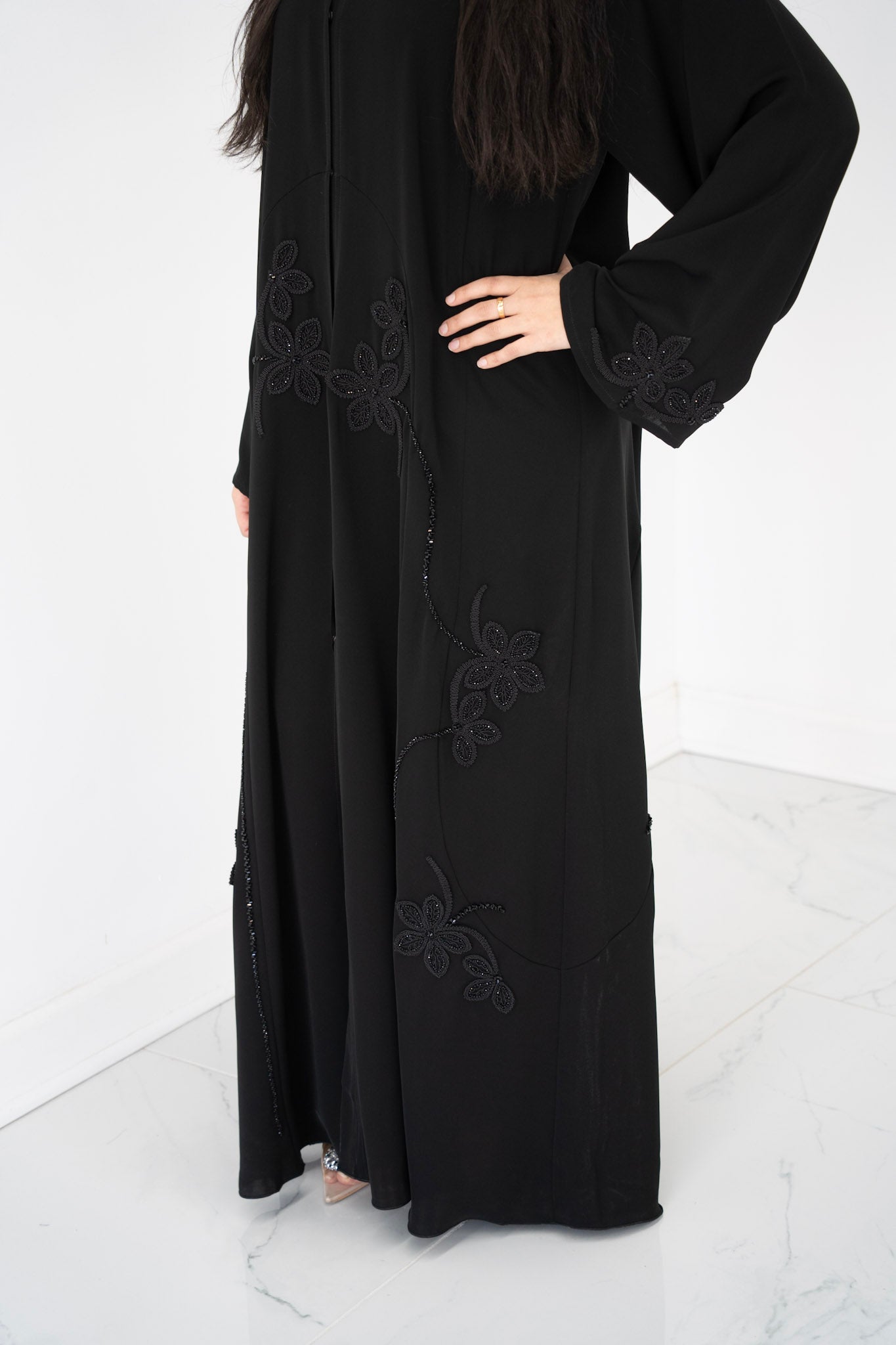 Midnight Bloom Abaya