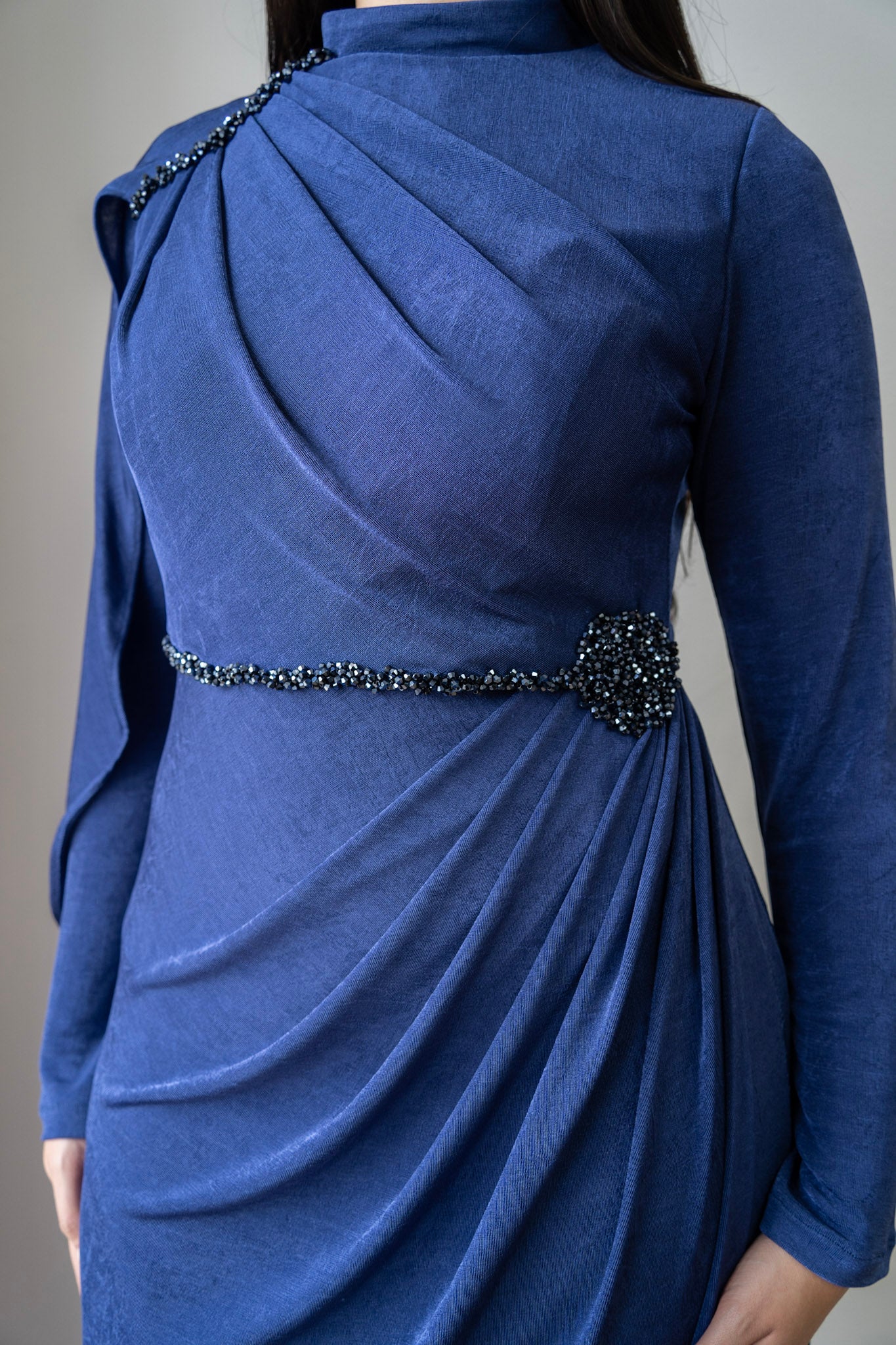 Draped Beaded Gown