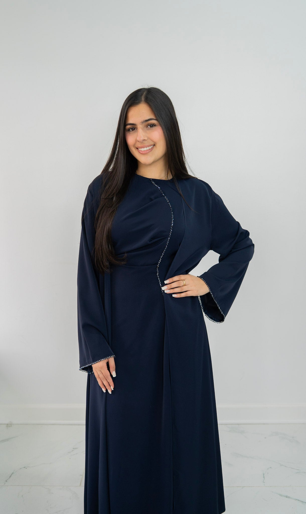 Embellished Trim Abaya