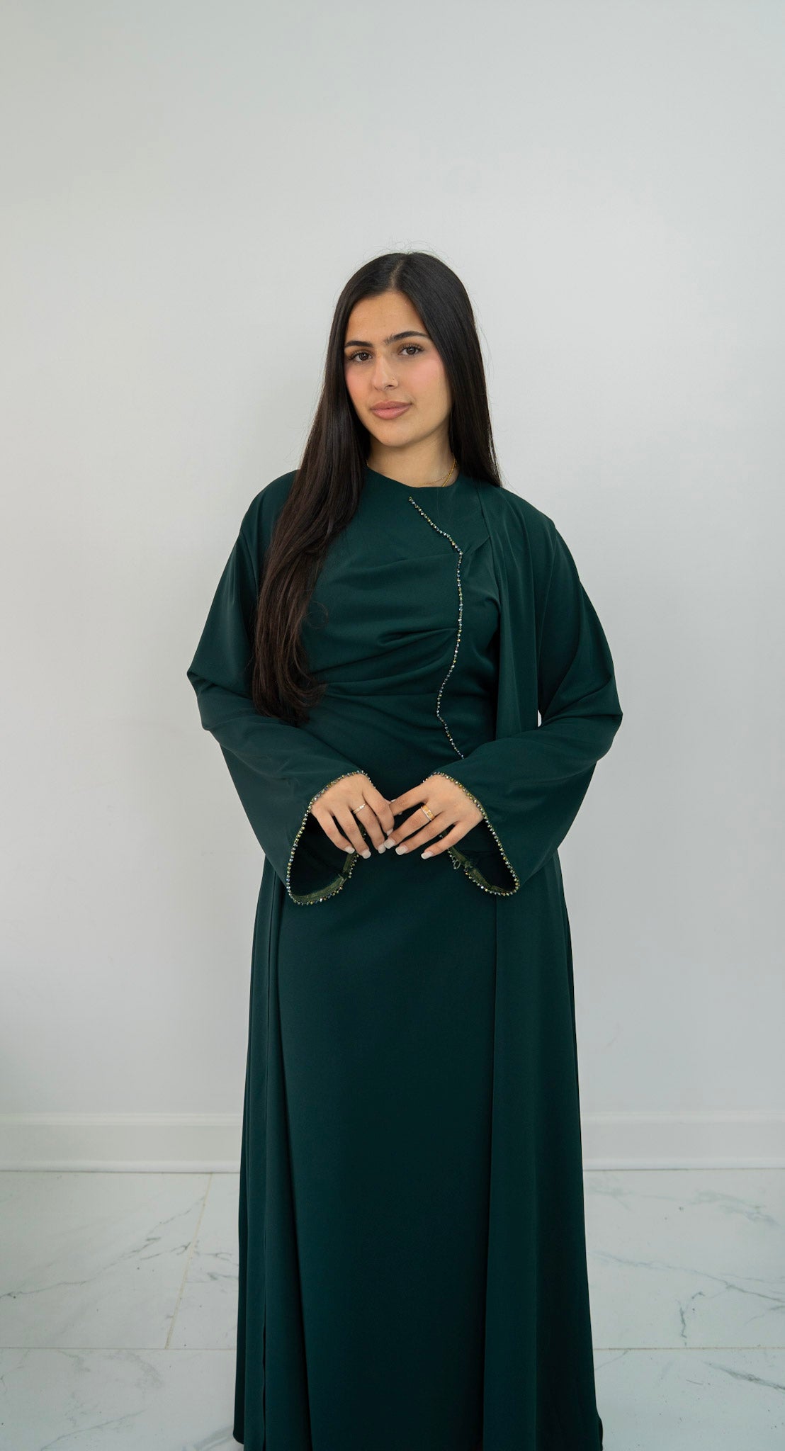 Embellished Trim Abaya