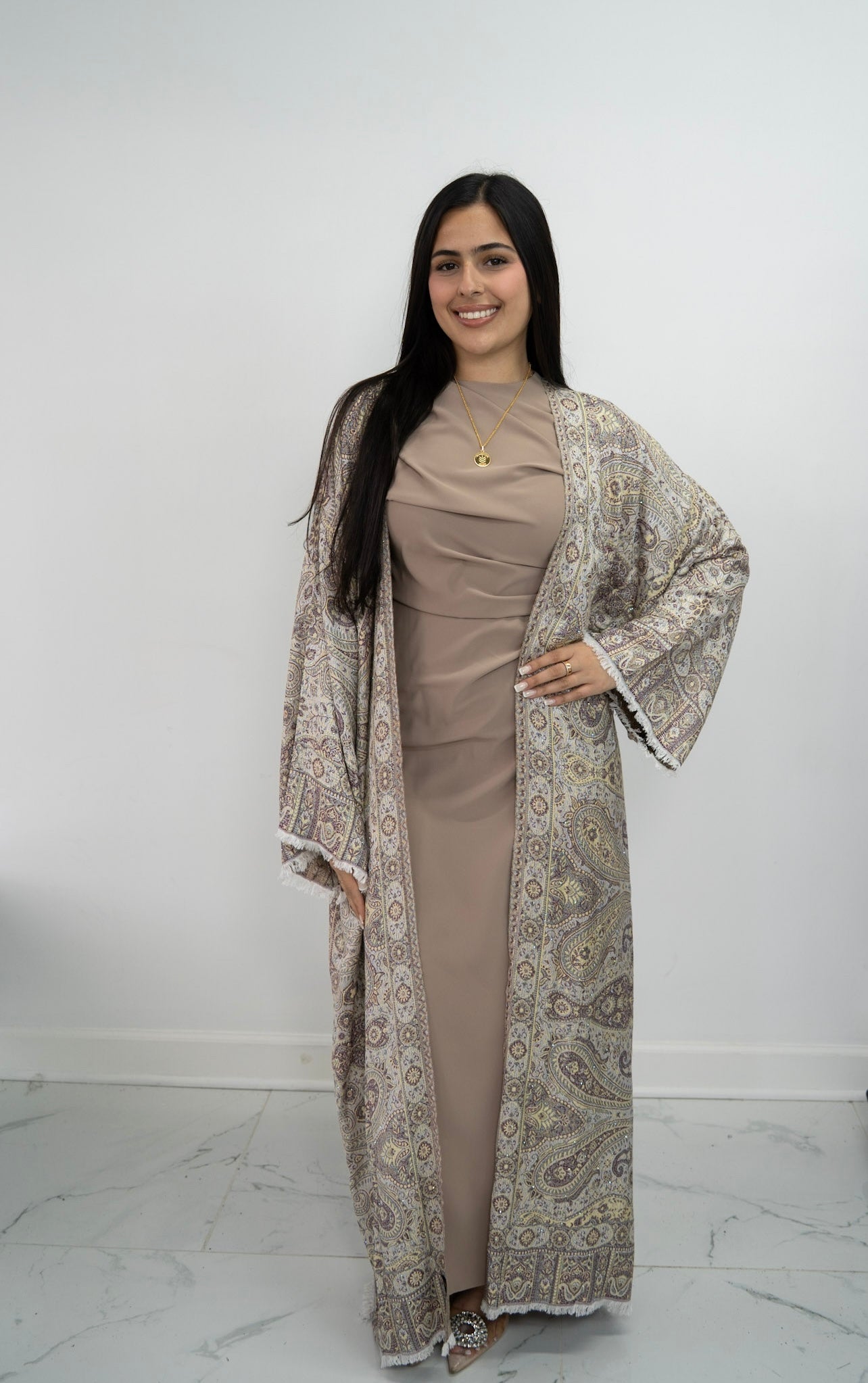 Pashmina Abaya- Beige