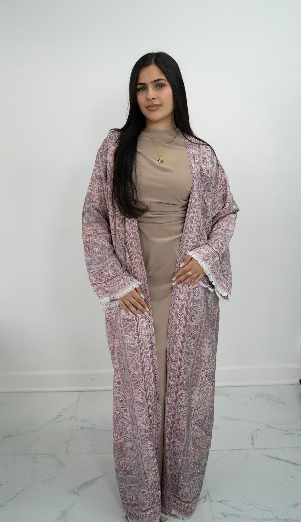 Pashmina Abaya- Pink