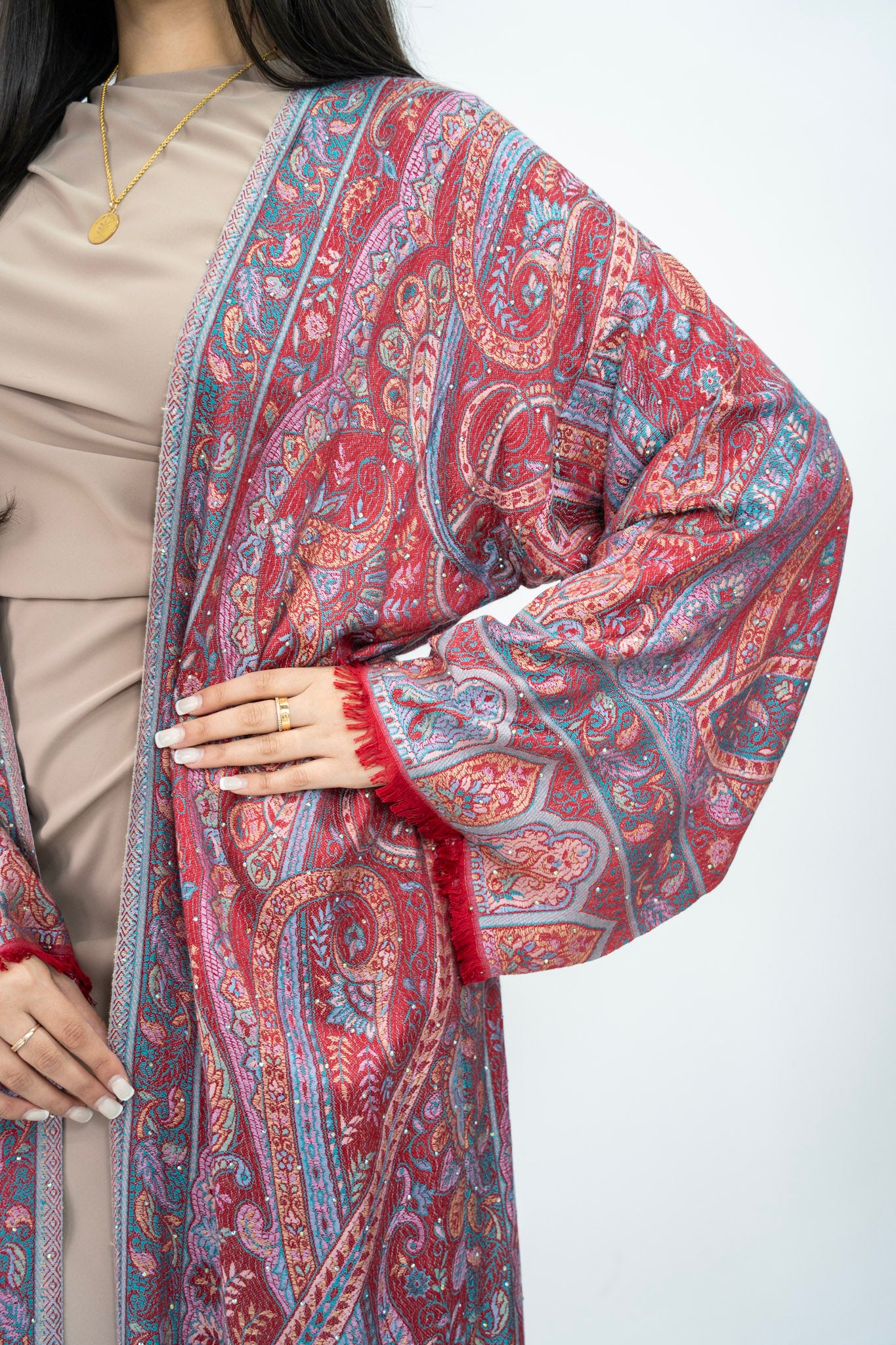 Pashmina Abaya- red