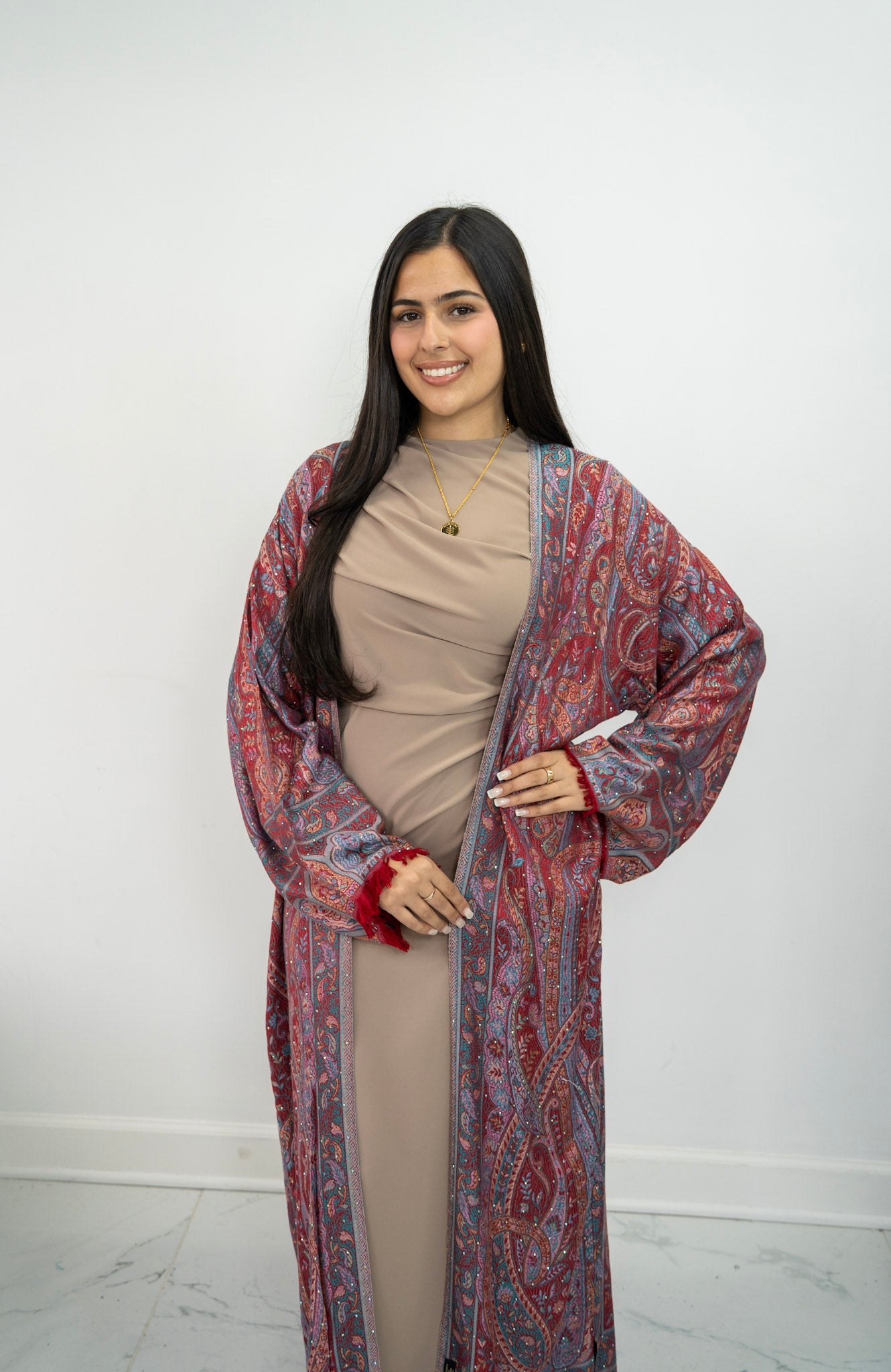 Pashmina Abaya- red