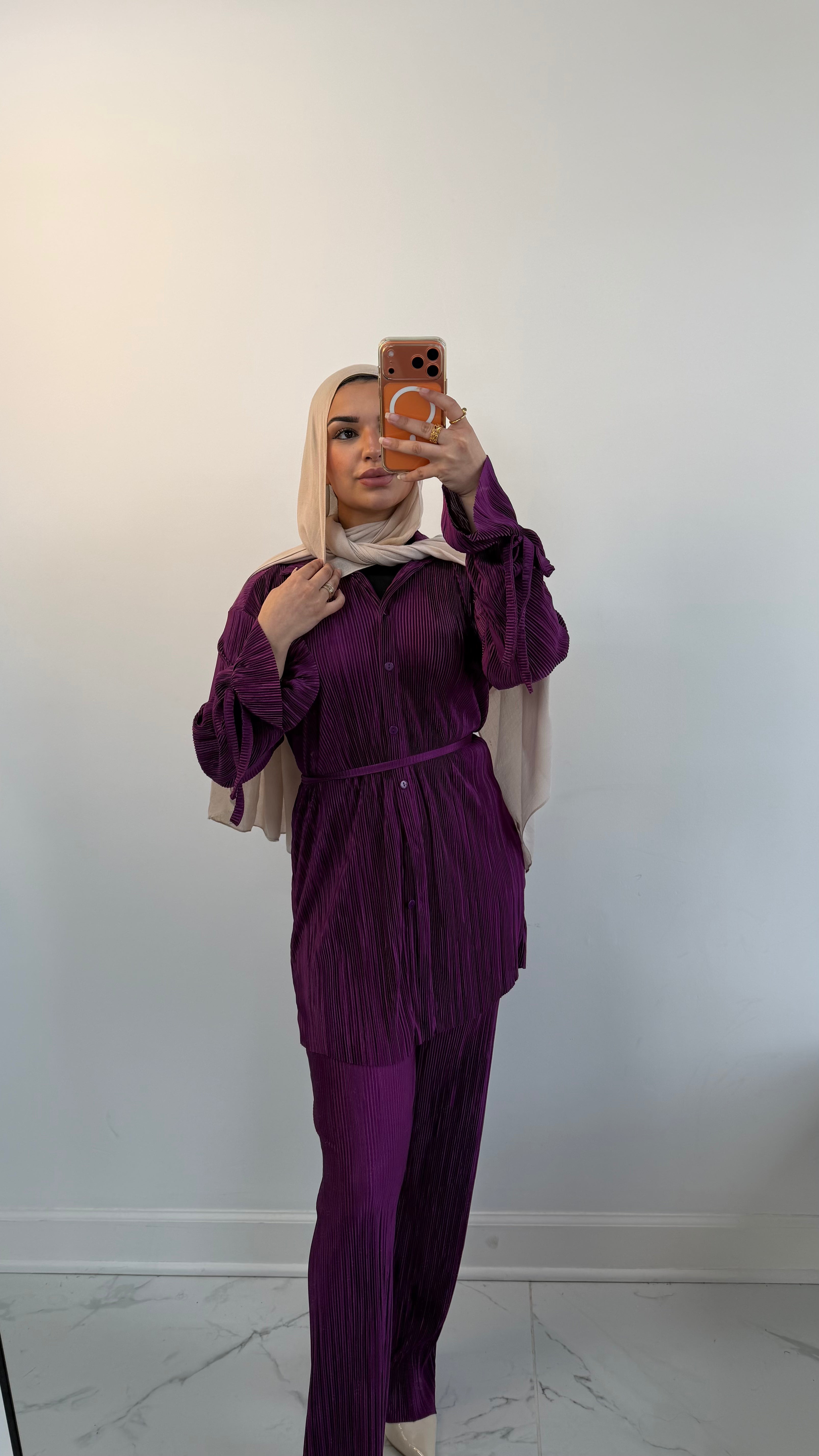 Zara Pleated Button-Down Co-ord Set