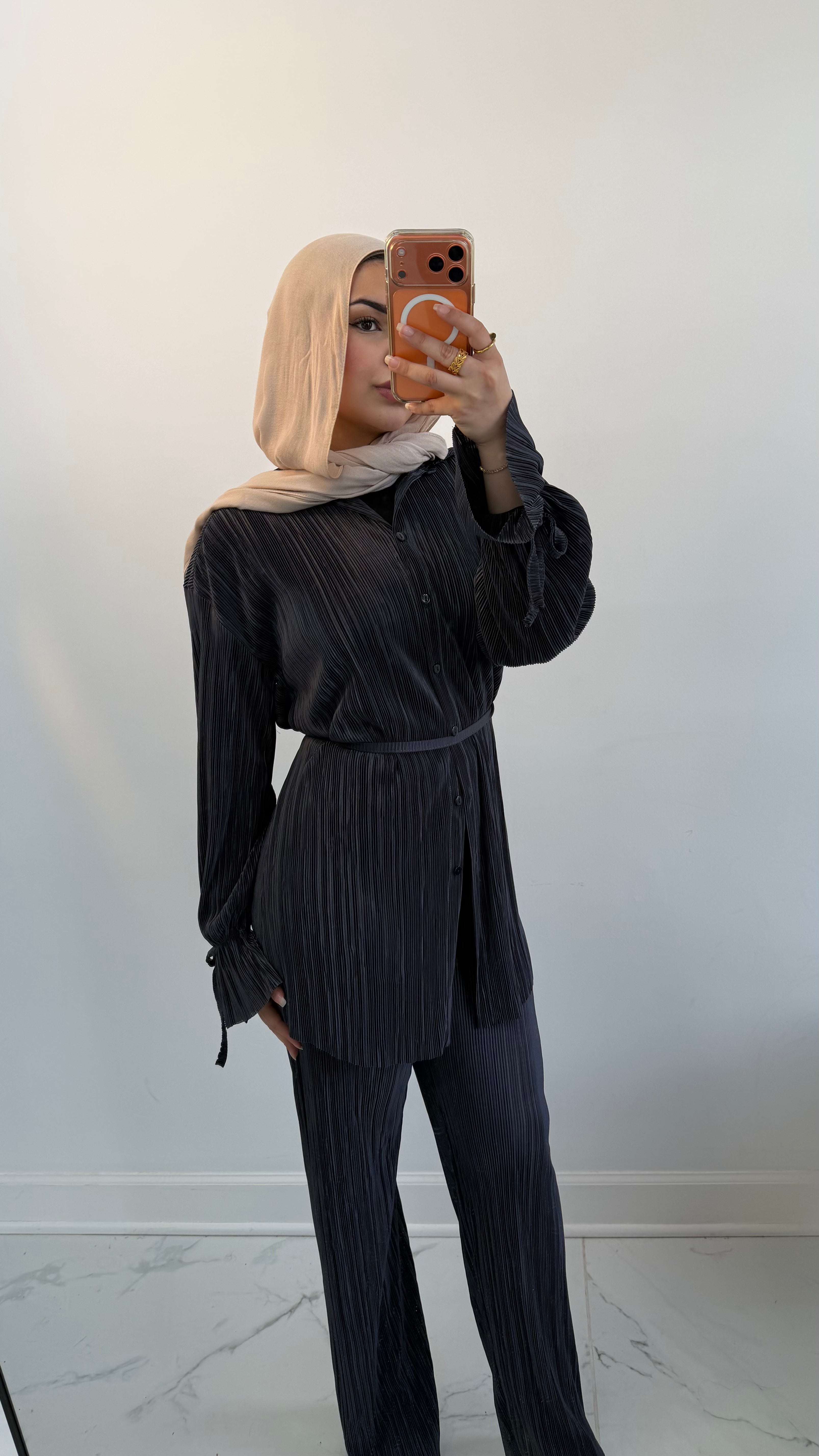 Zara Pleated Button-Down Co-ord Set