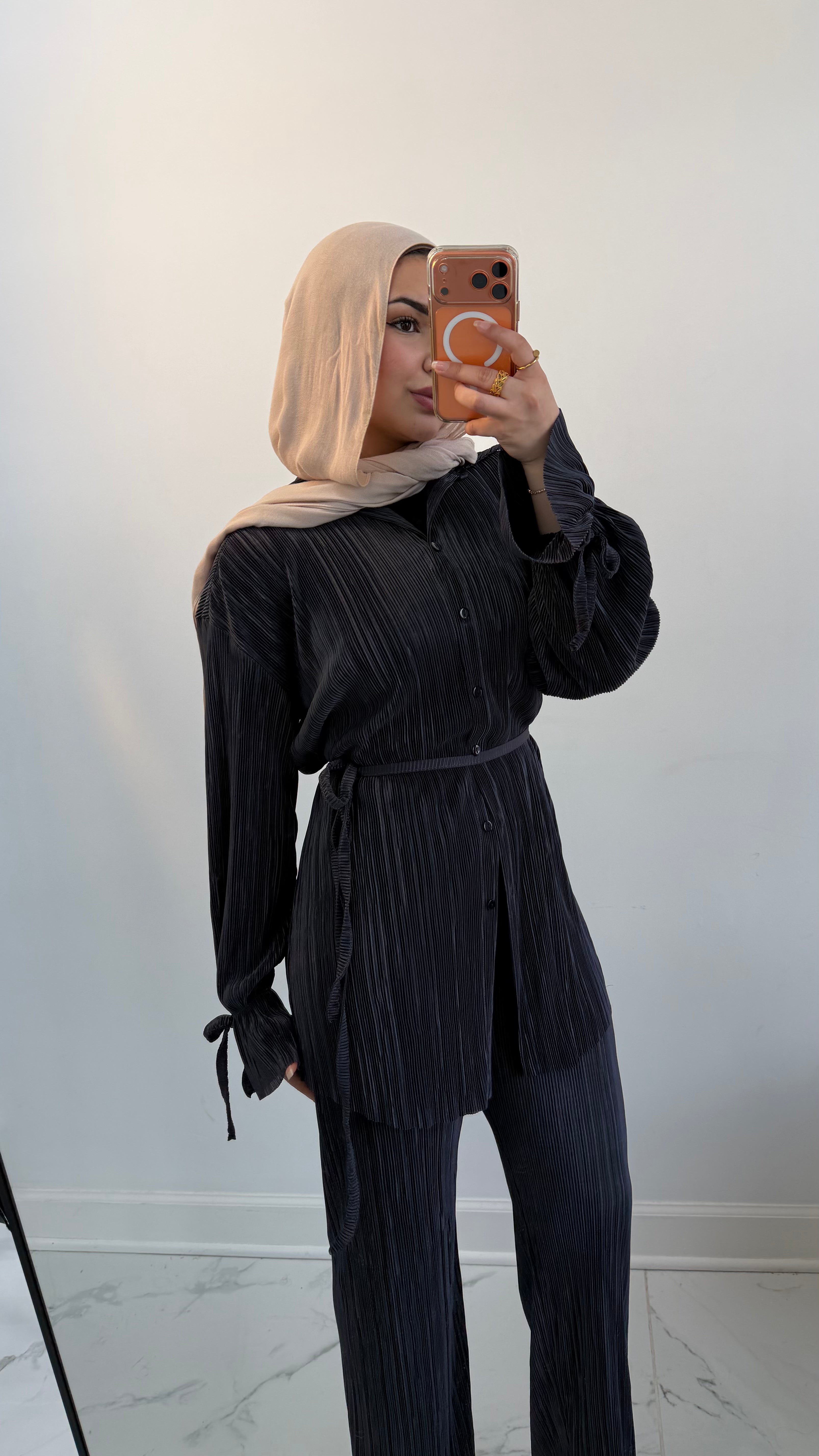 Zara Pleated Button-Down Co-ord Set
