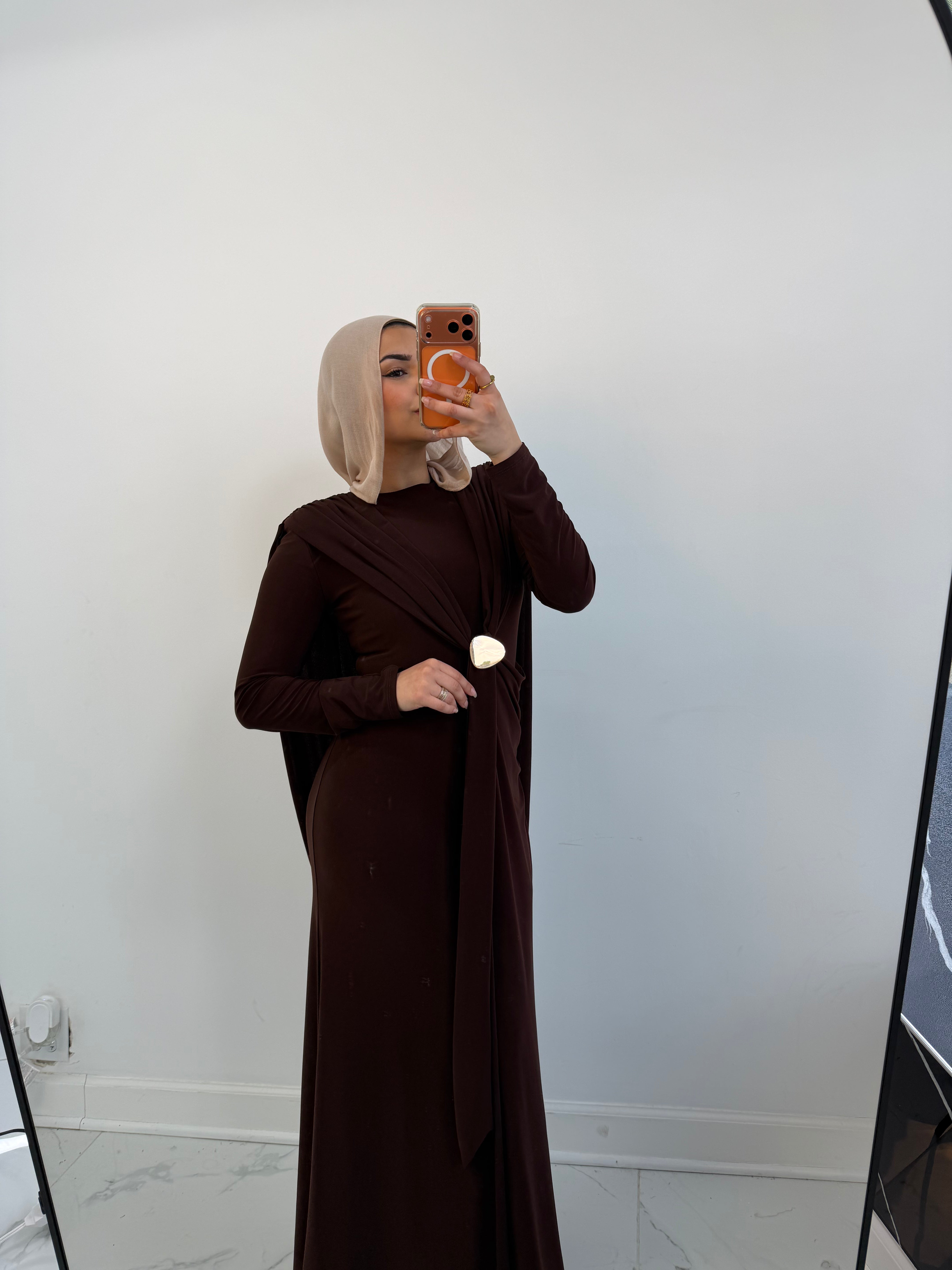 Nadia Brooch Maxi Dress
