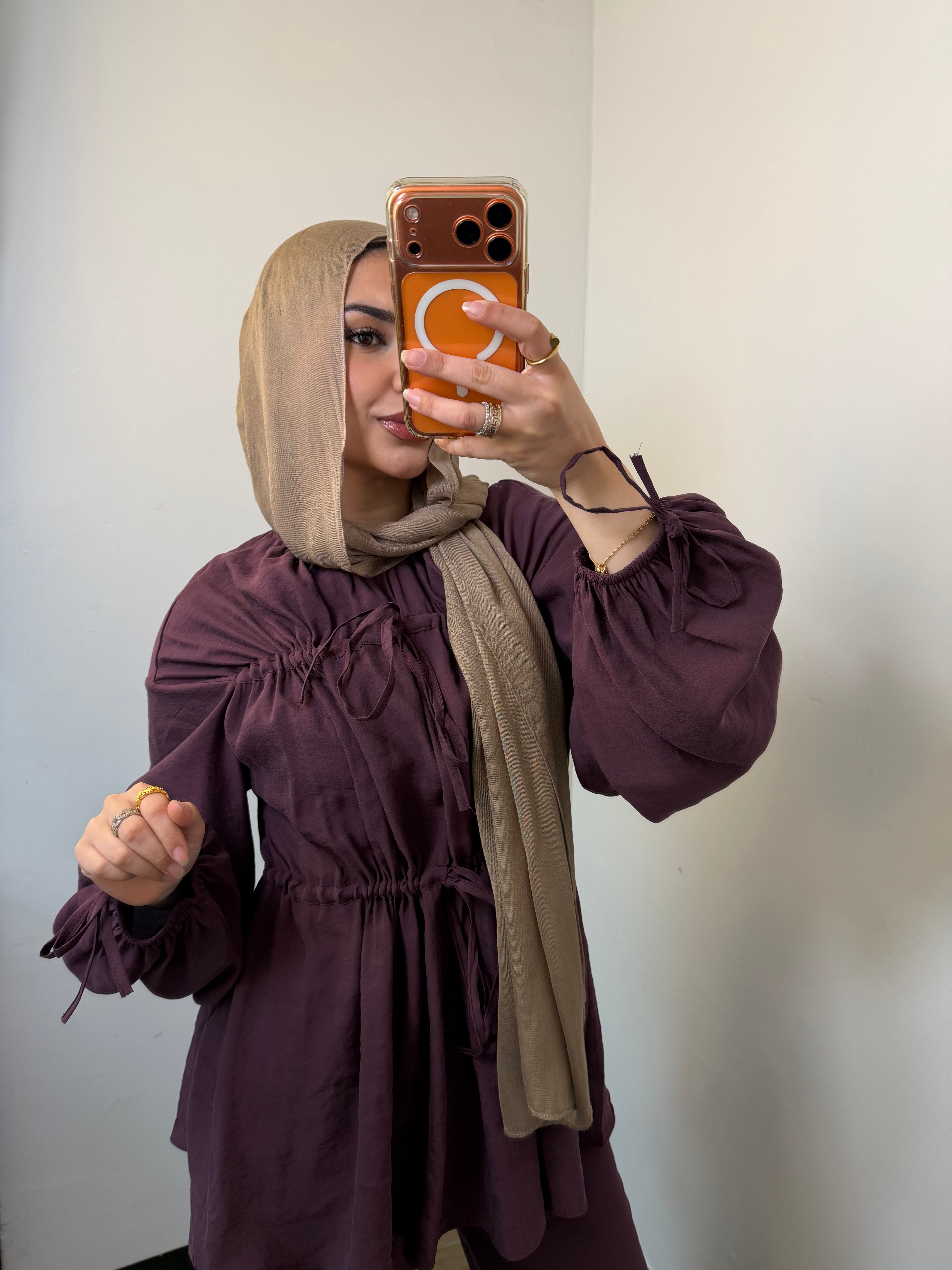 Nura Drawstring Ruffle Top