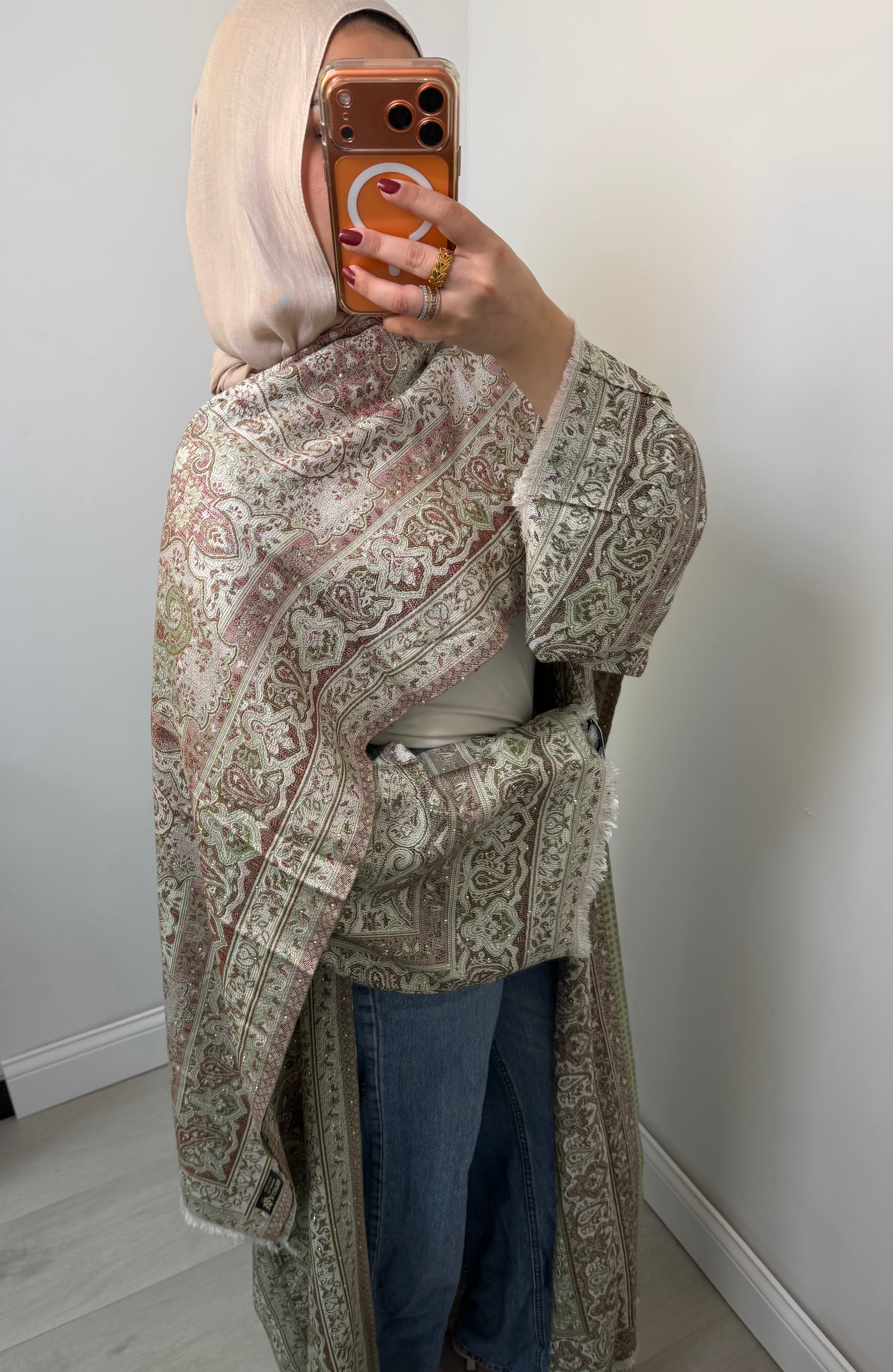 Pashmina Abaya in Sage Mist