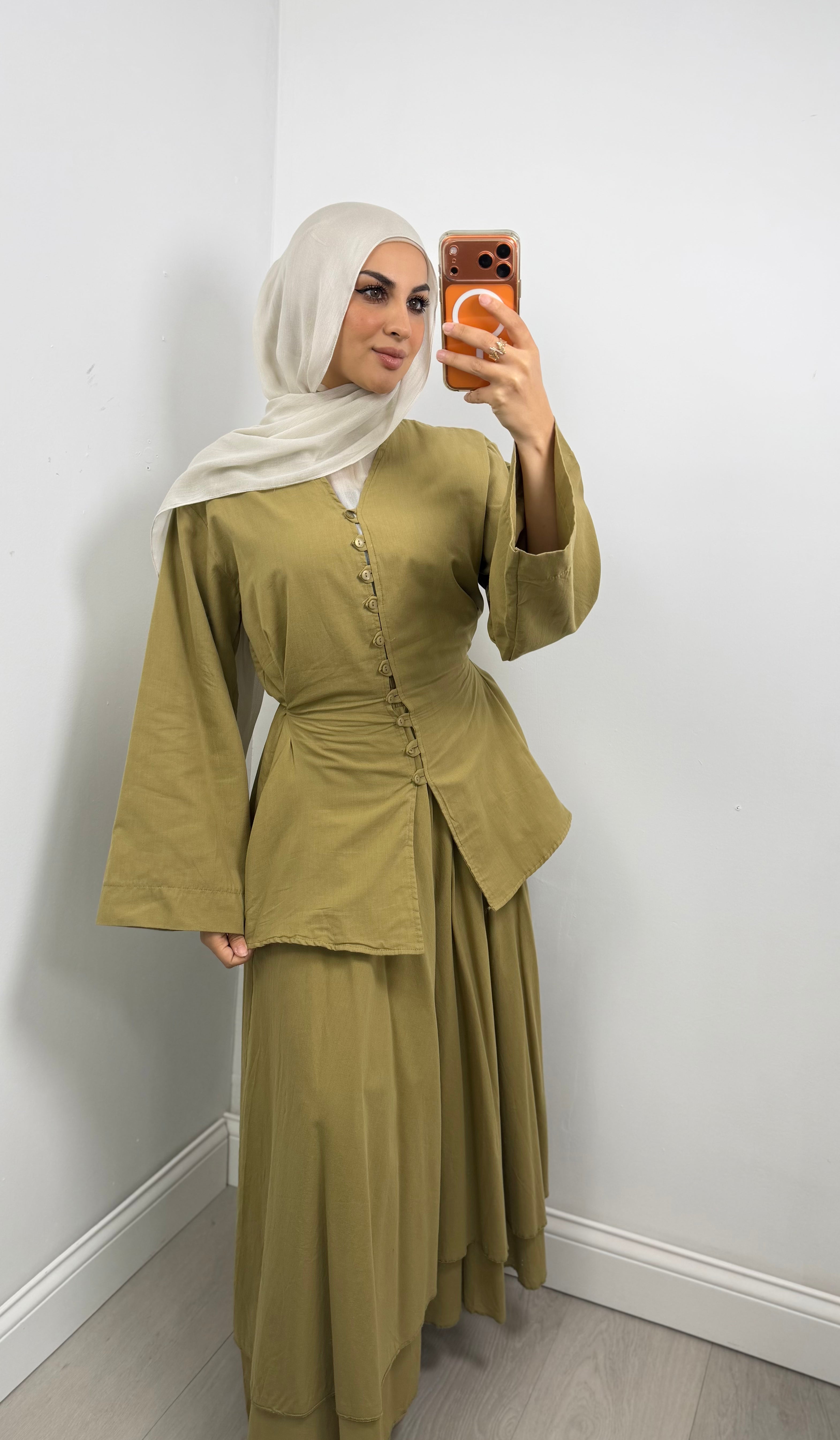 Dalia Button Skirt Co-ord Set