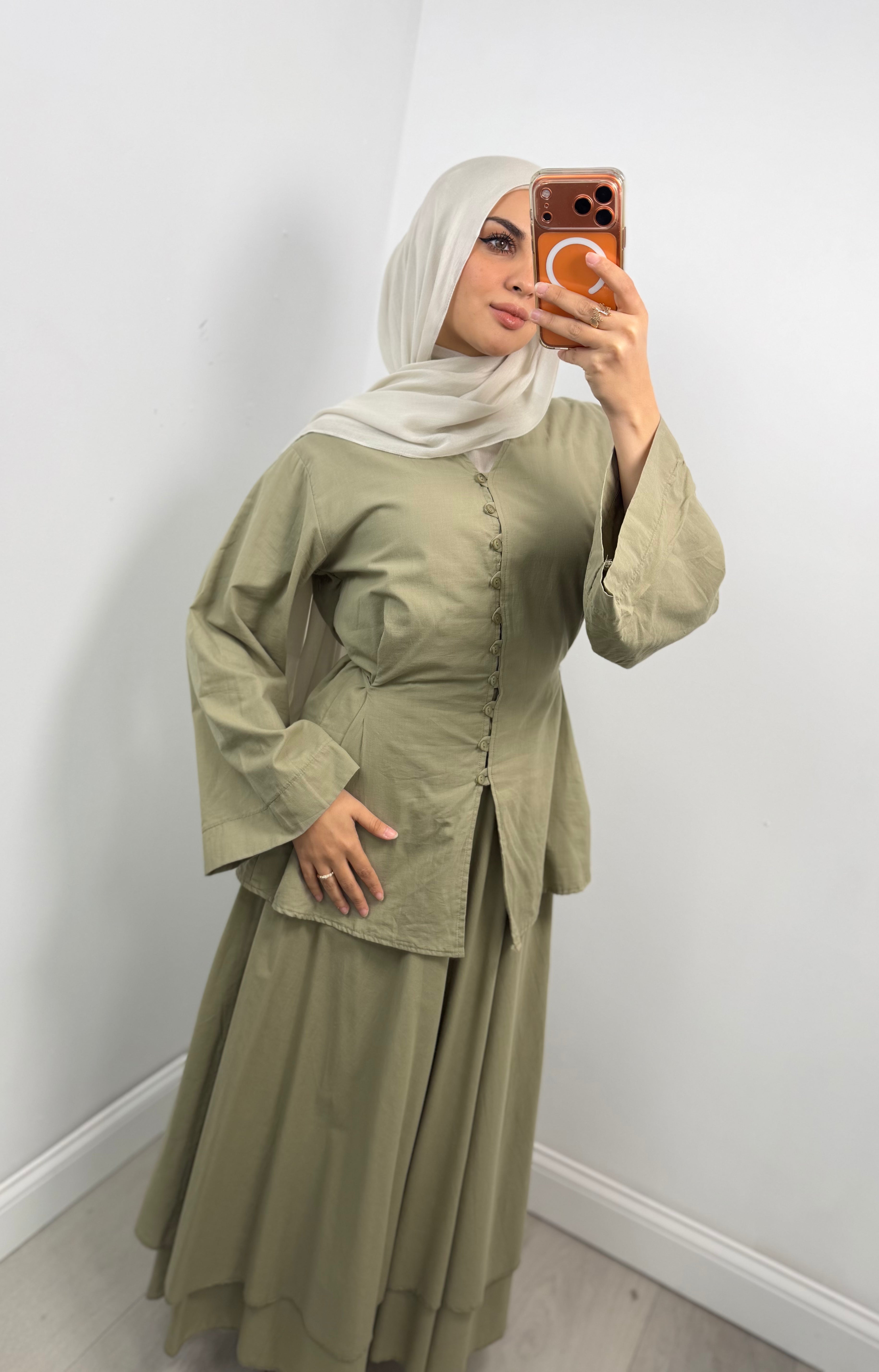 Dalia Button Skirt Co-ord Set