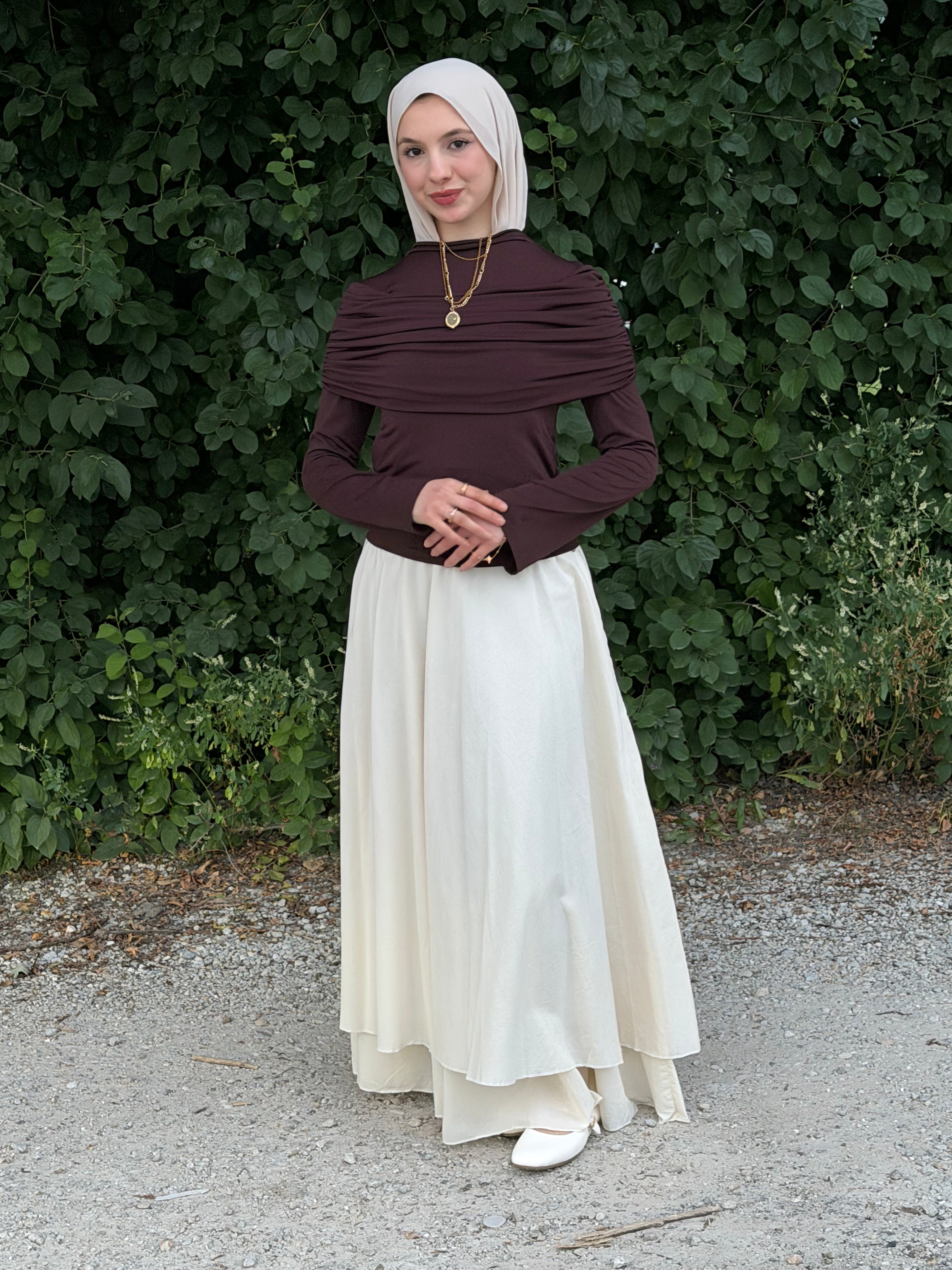 Draped Long Sleeve Top