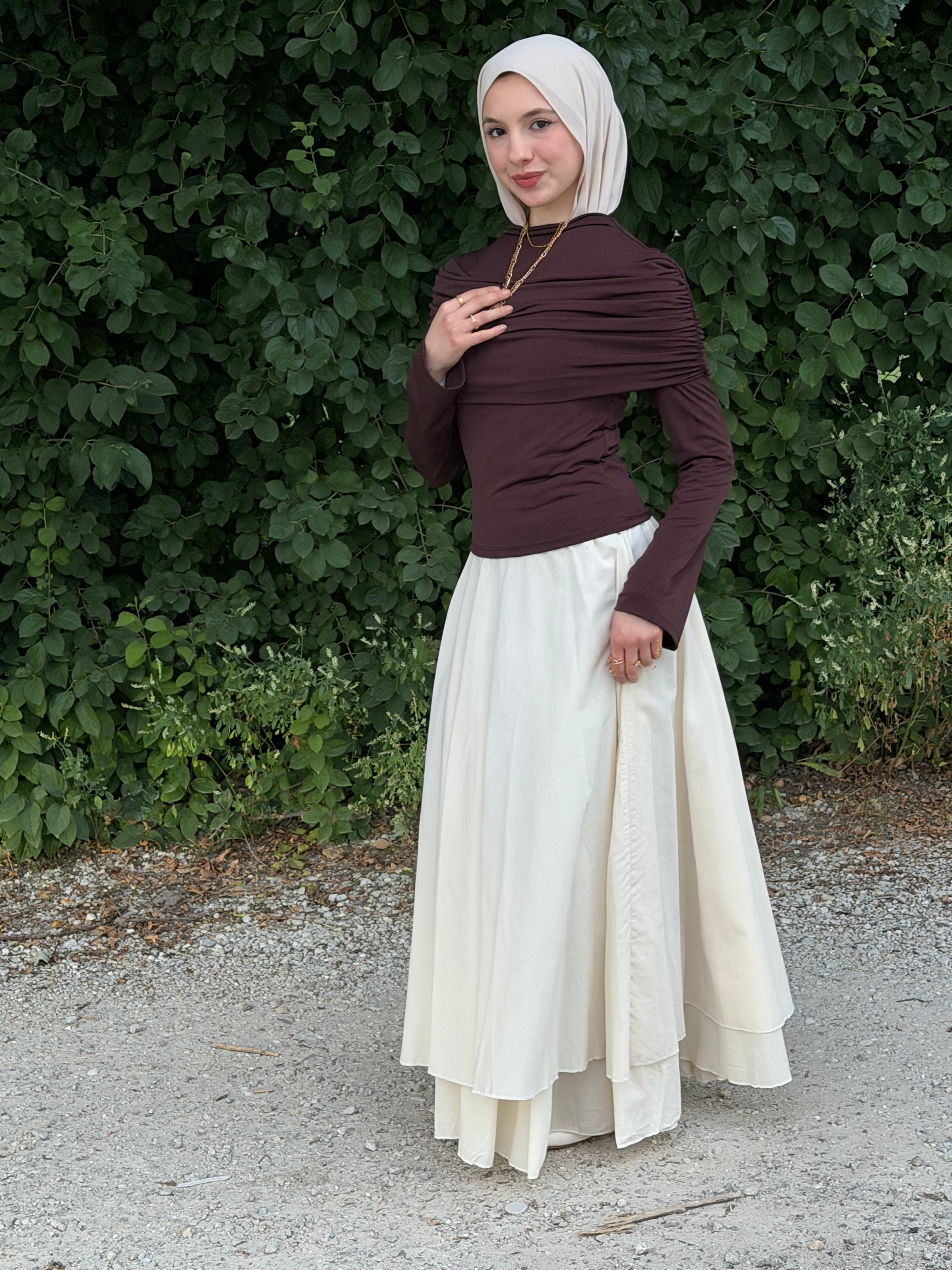 Draped Long Sleeve Top