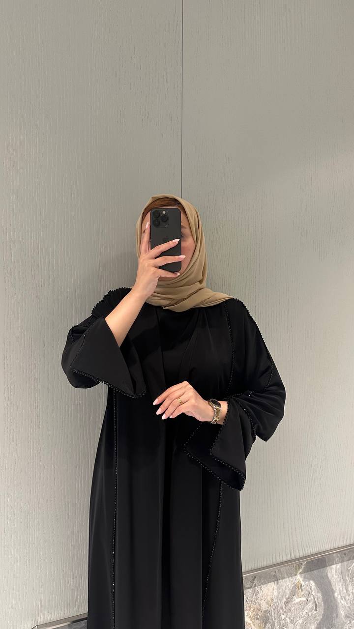 Lana Abaya Set in Deep Burgundy - full length