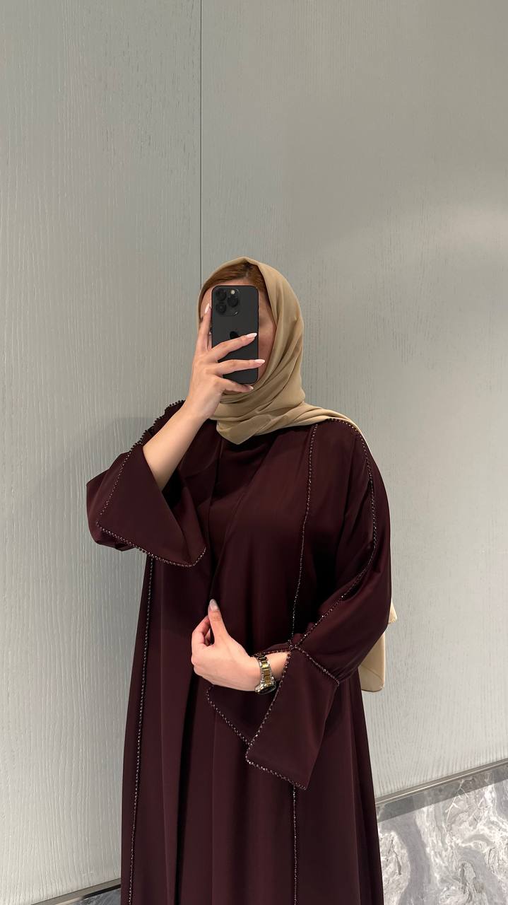 Lana Abaya Set - beaded trim detail
