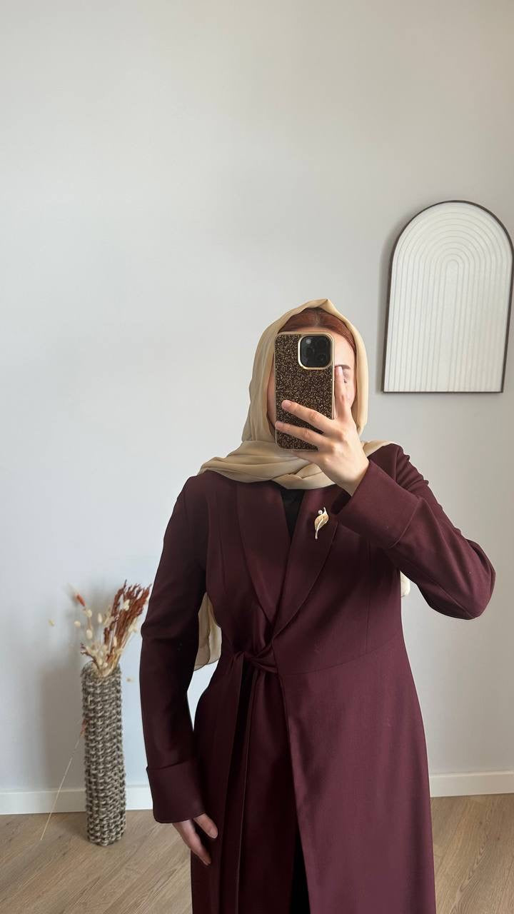 Luna Structured Trench Burgundy