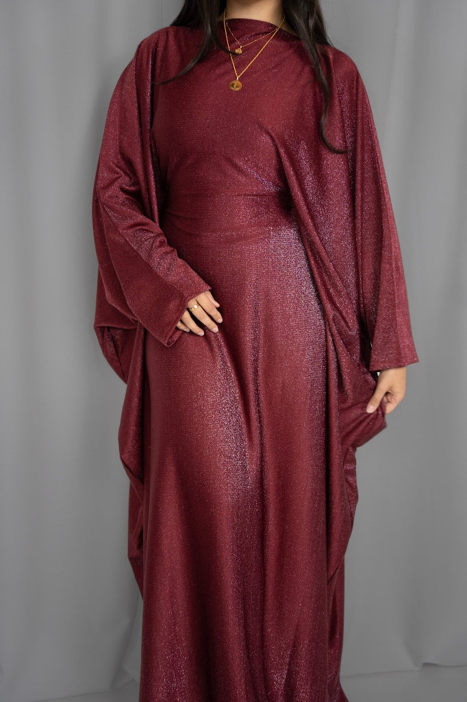 Noura Abaya Burgundy