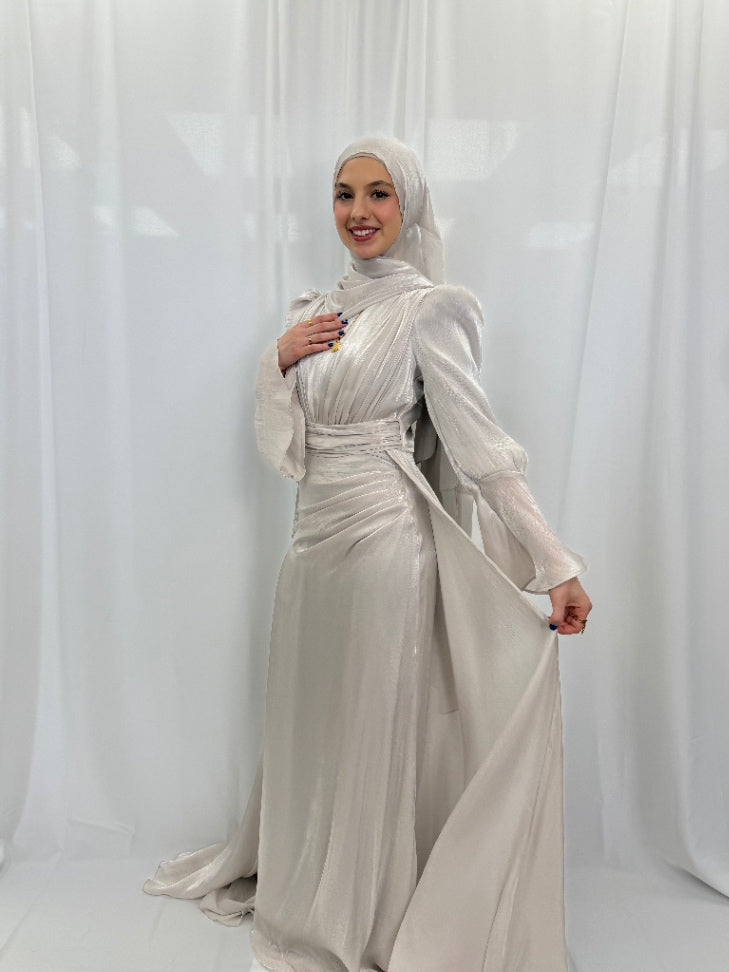 Reem Evening Gown Silver