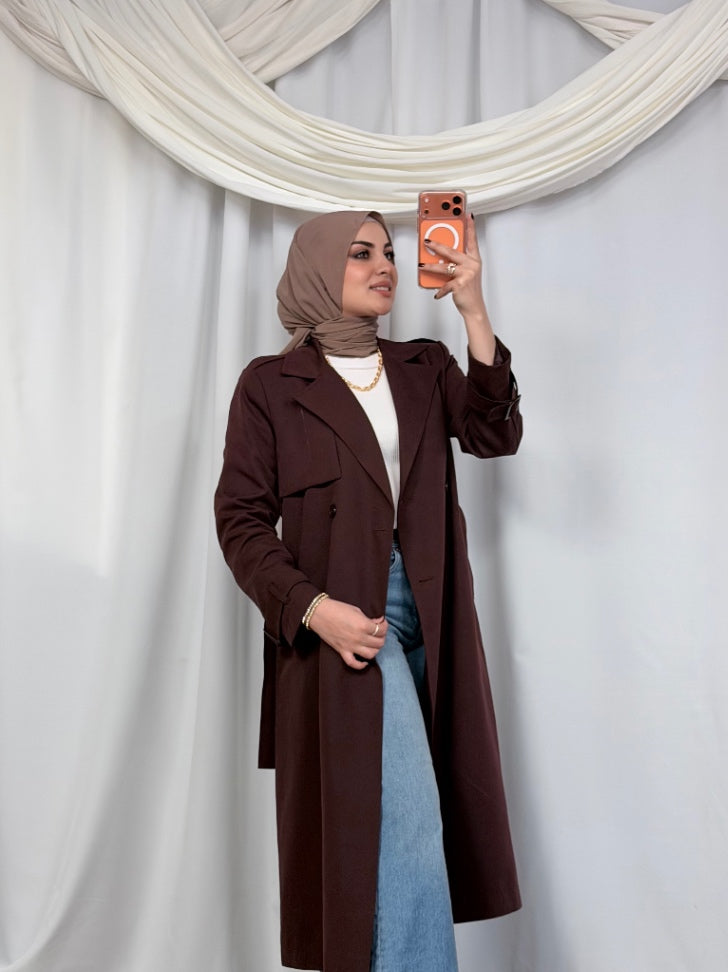 Lujain Trench Burgundy