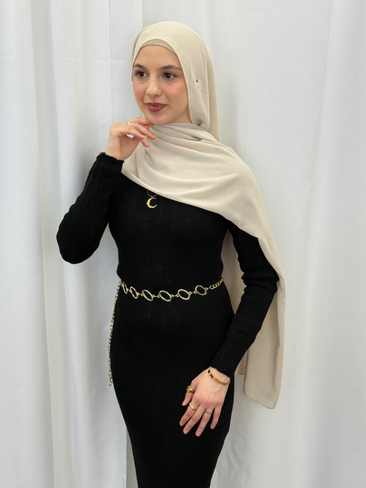 Ribbed Knit Maxi Dress Black