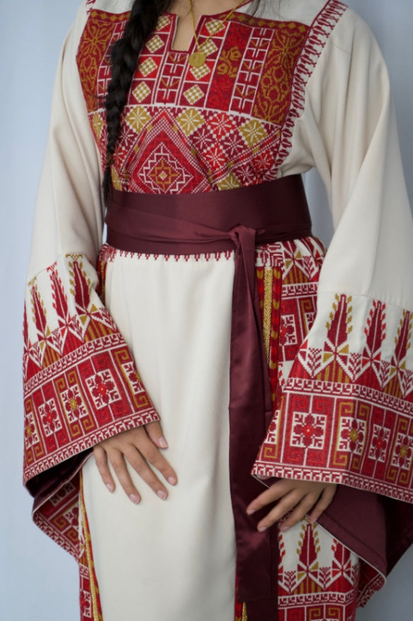 Ruby Heritage Thobe Beige