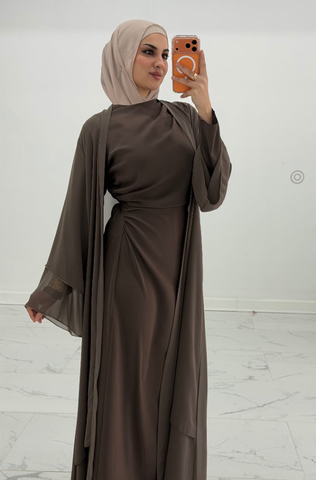 Nada Drape Abaya Camel Brown