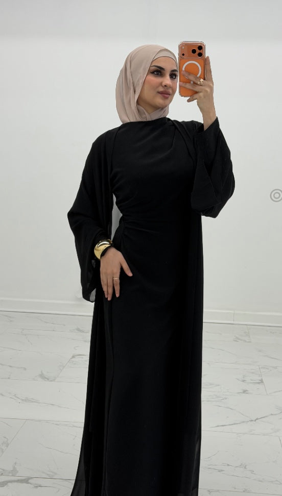 Nada Drape Abaya Black