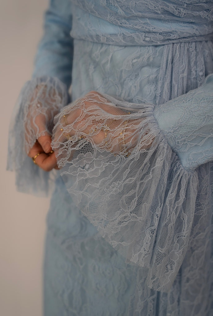 Lace Evening Gown SkyBlue