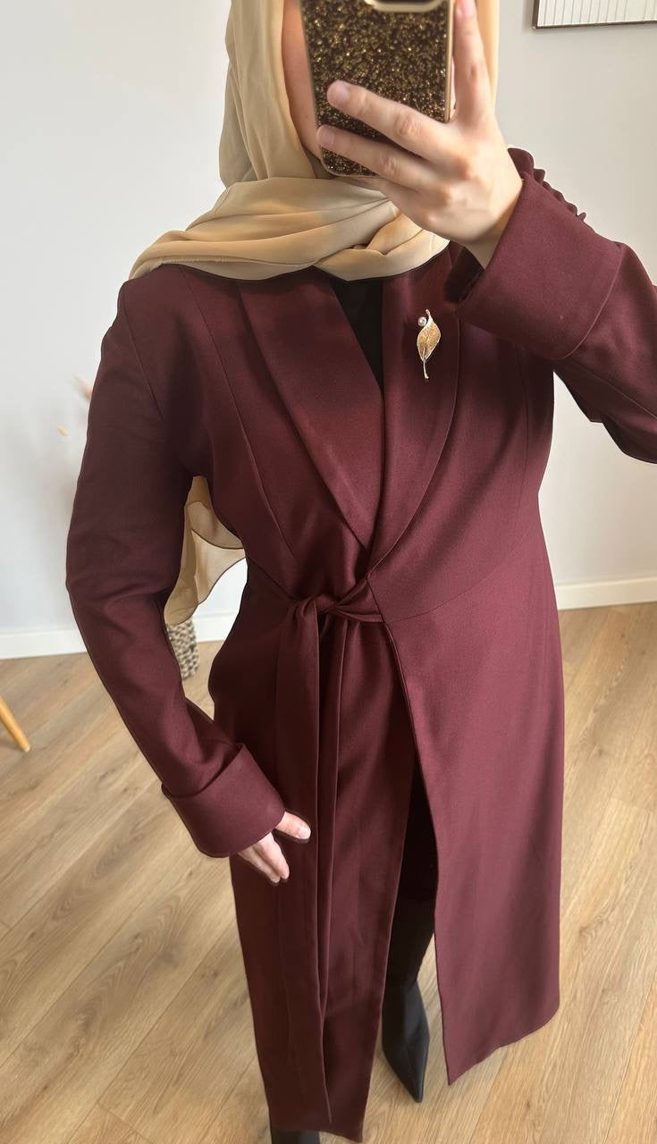 Luna Structured Trench Burgundy
