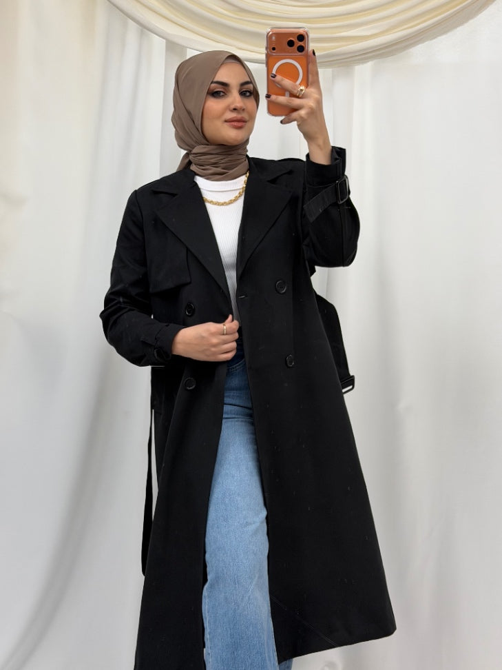 Lujain Trench Black
