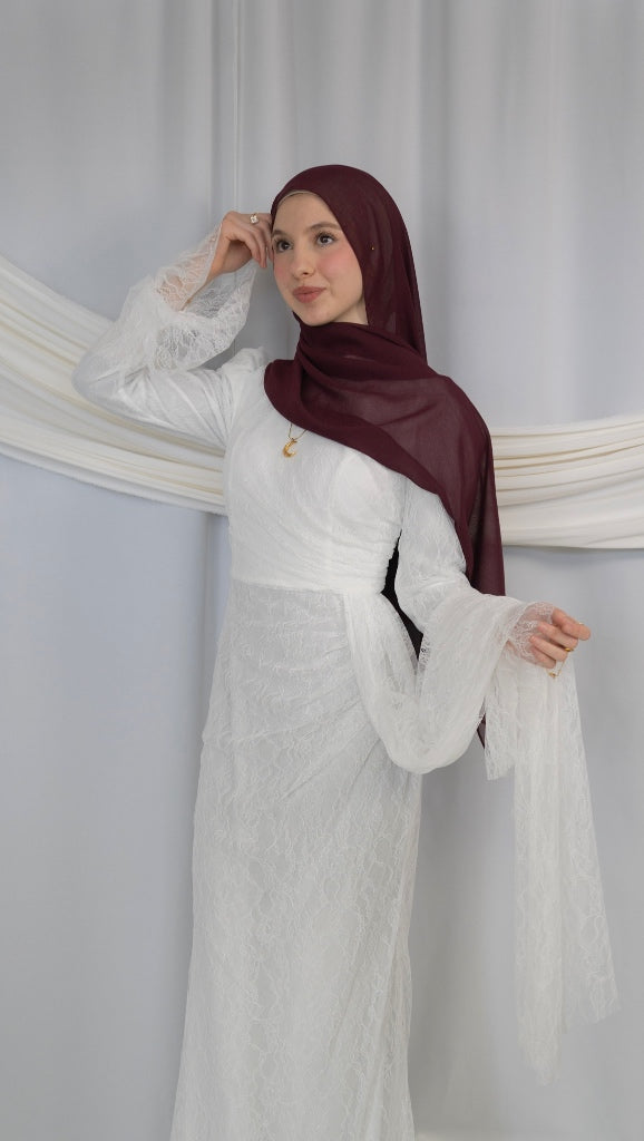 Lace Evening Gown White