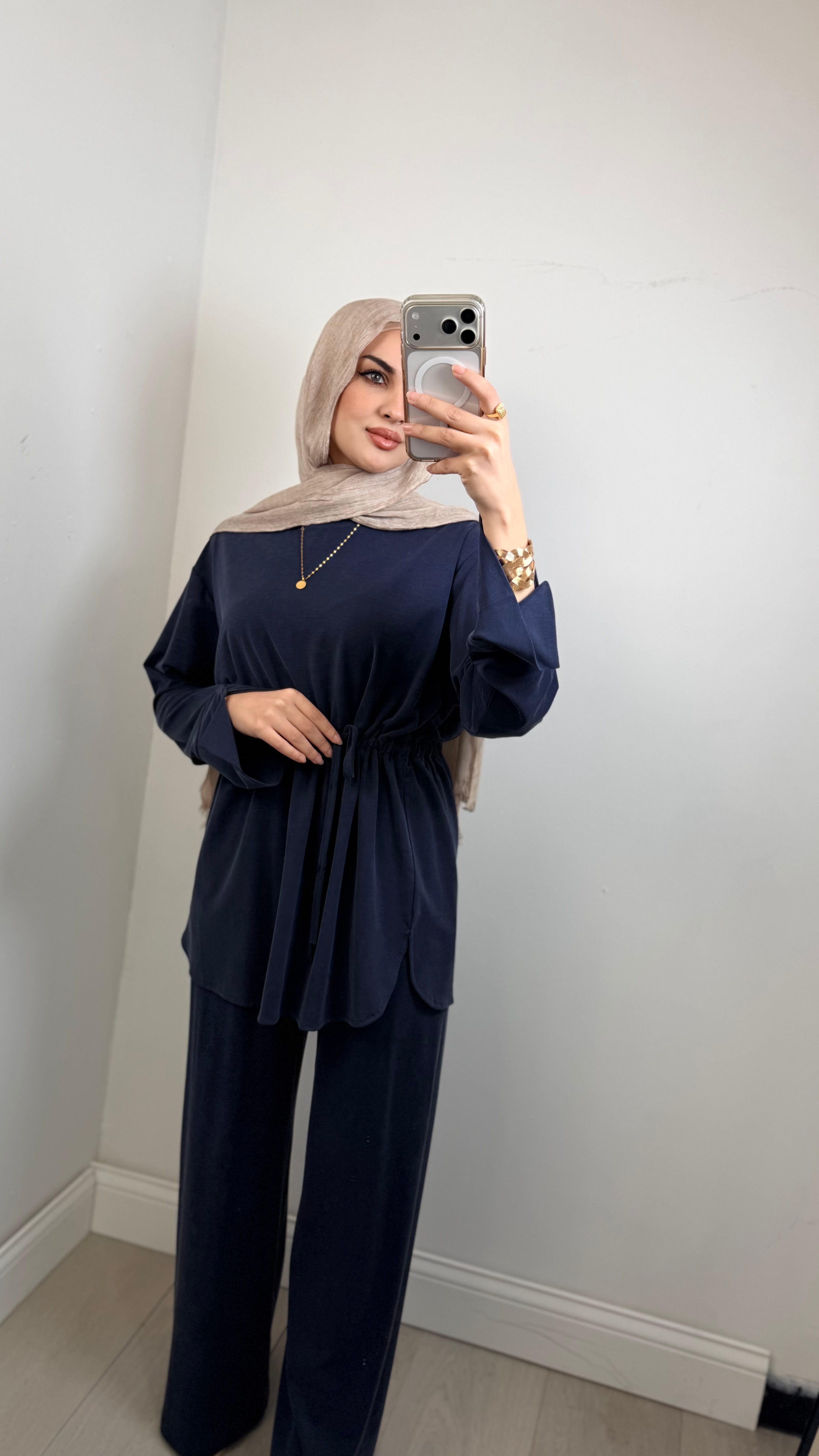 Mira Co-Ord Set in Navy Blue