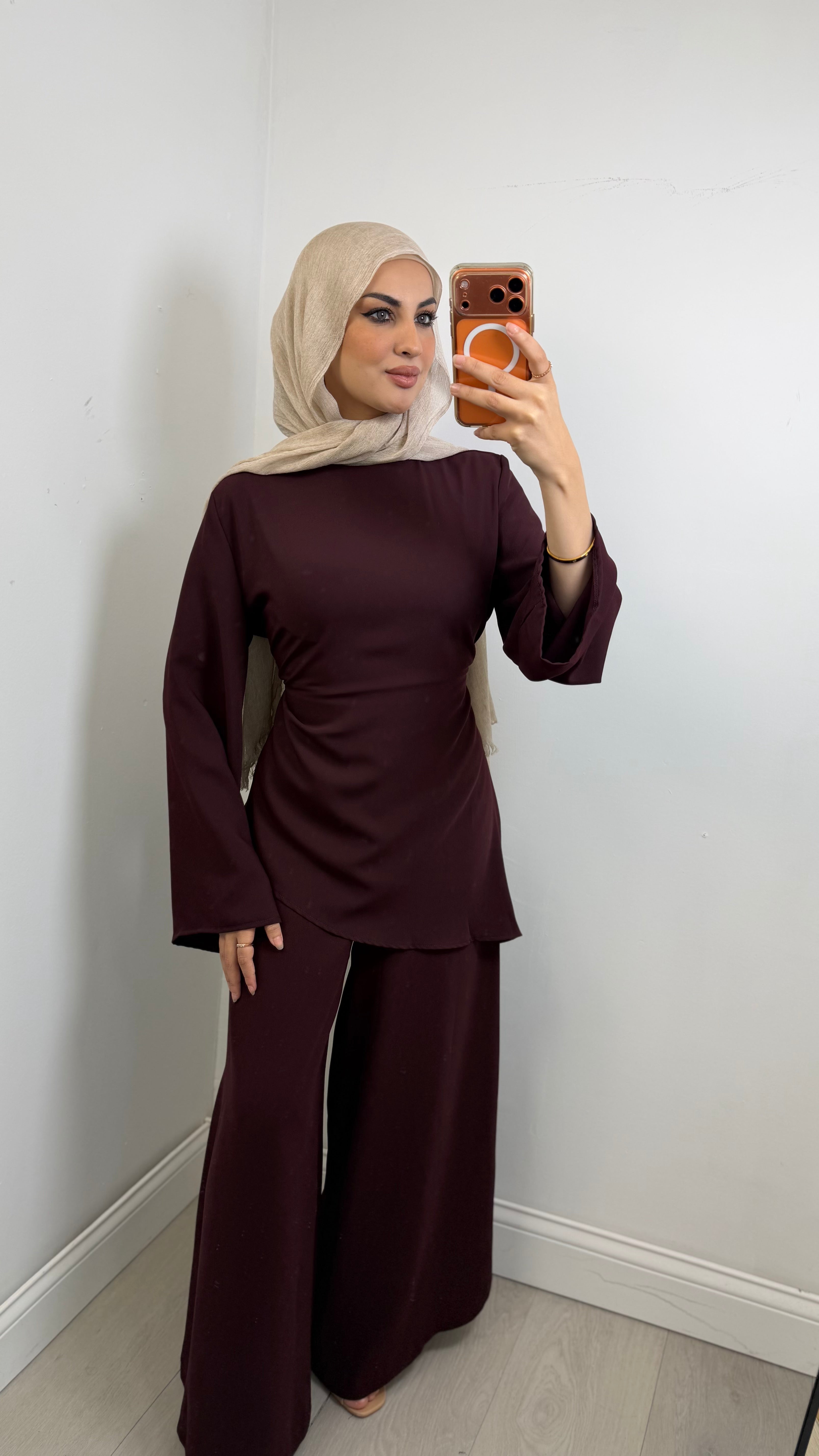 Rima Co-Ord Set in Deep Plum - front view
