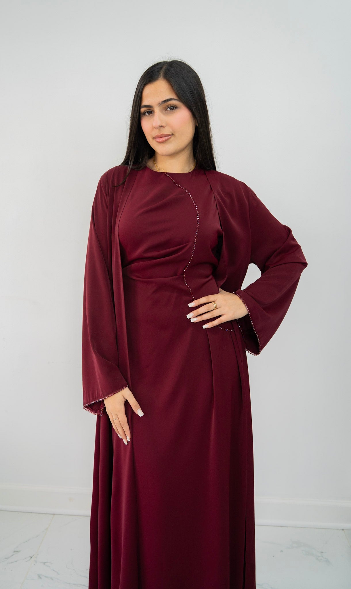 Embellished Trim Abaya