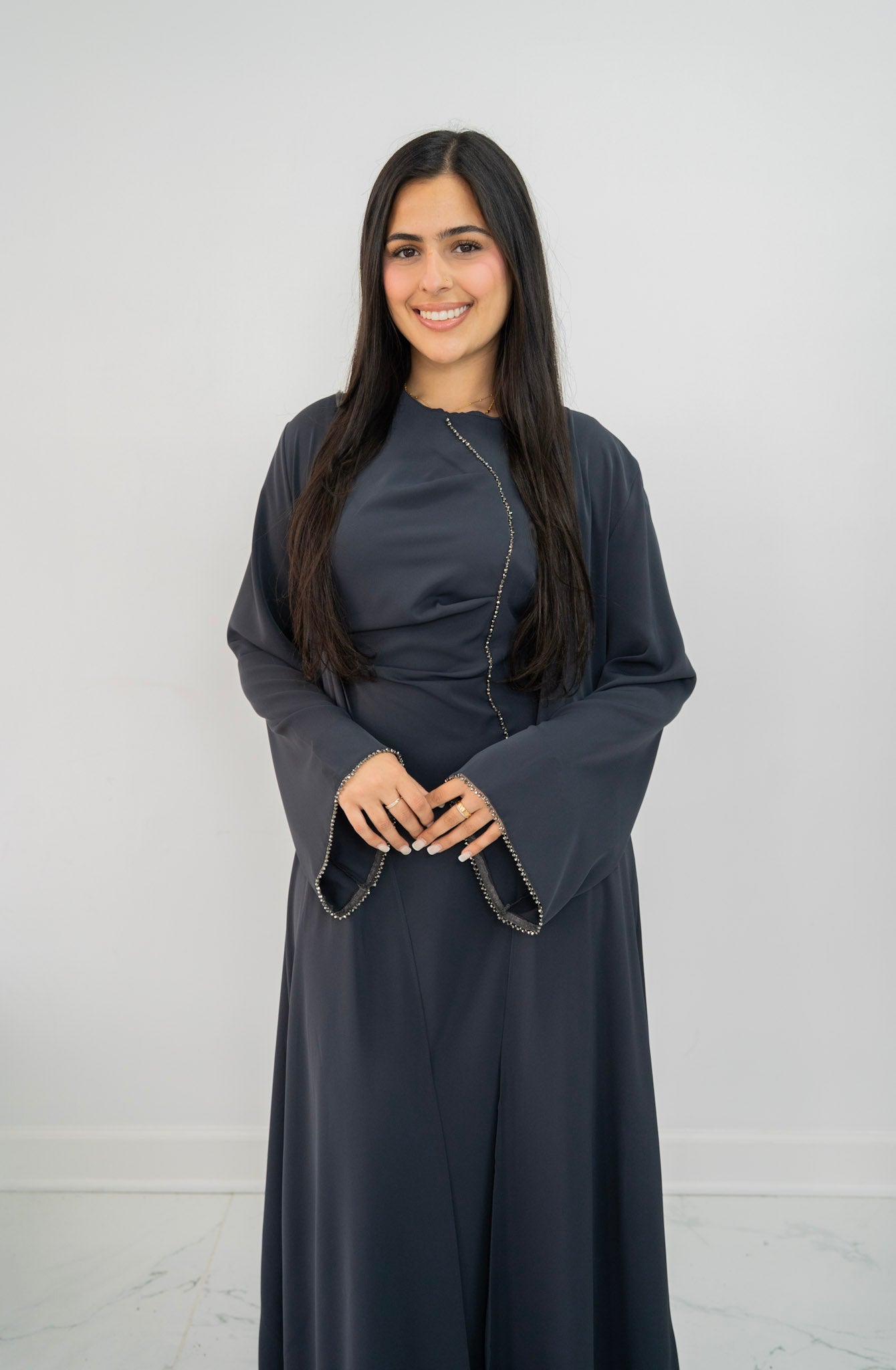 Embellished Trim Abaya