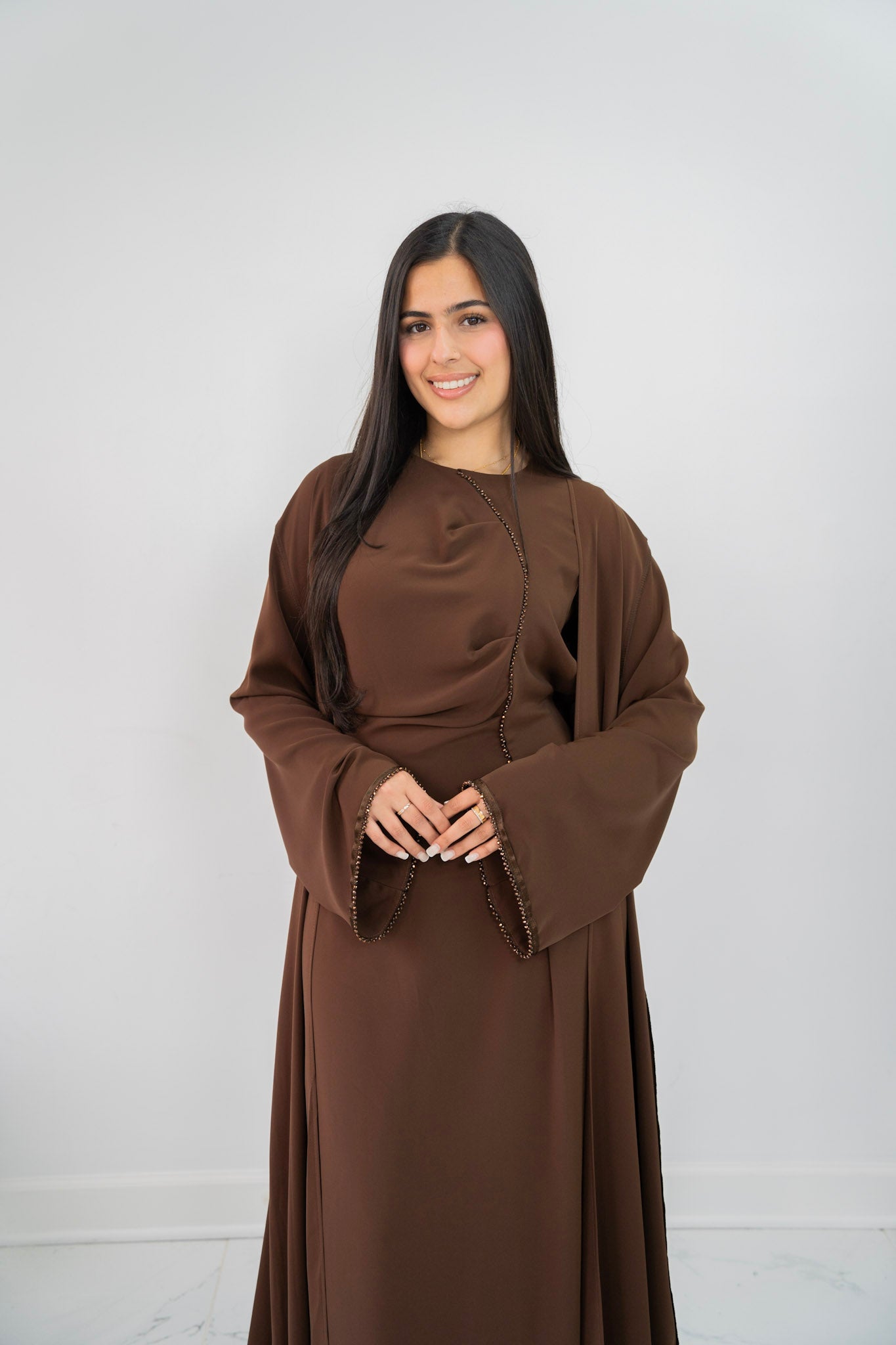 Embellished Trim Abaya