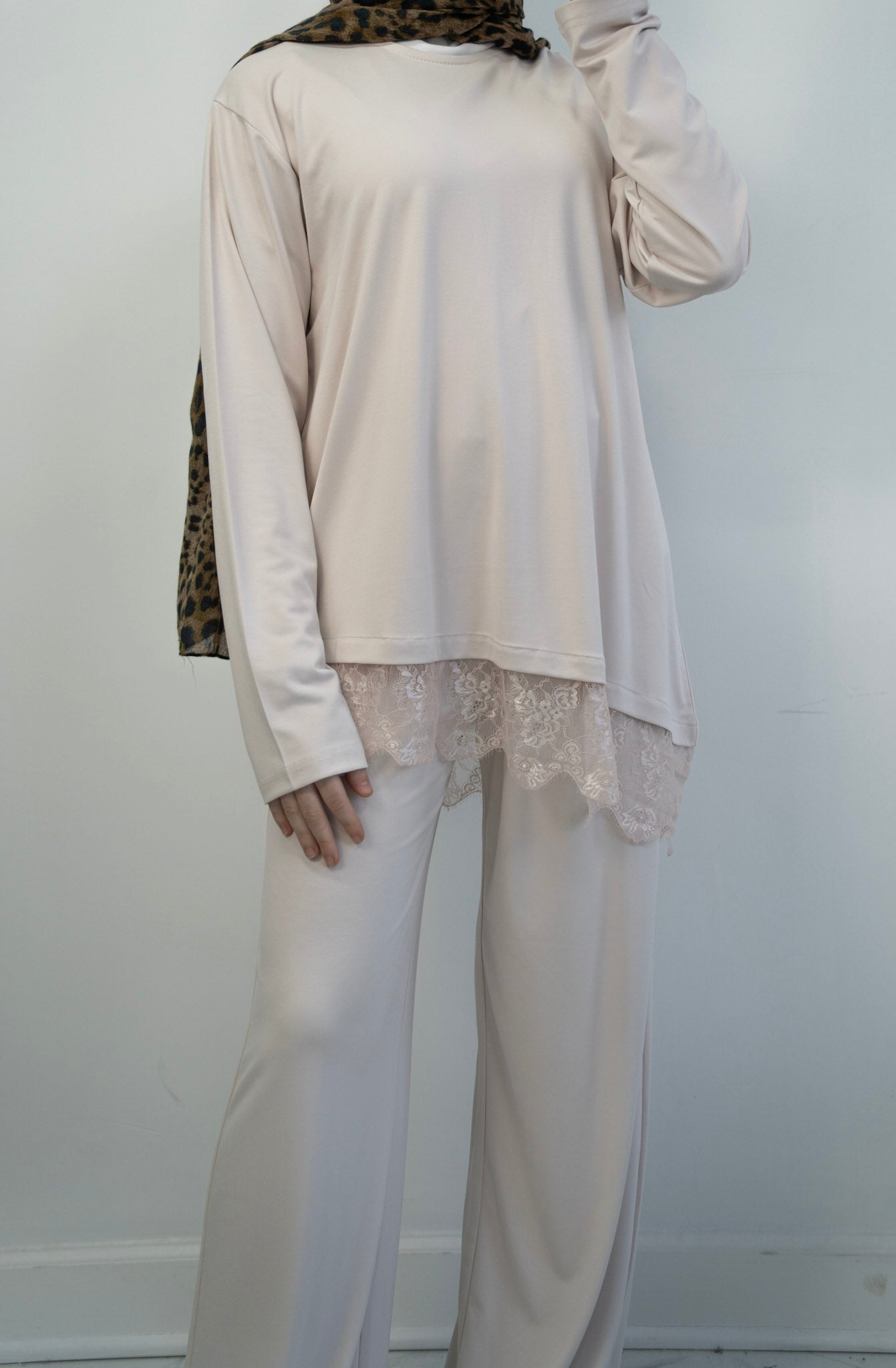 Lace Hem Lounge Set