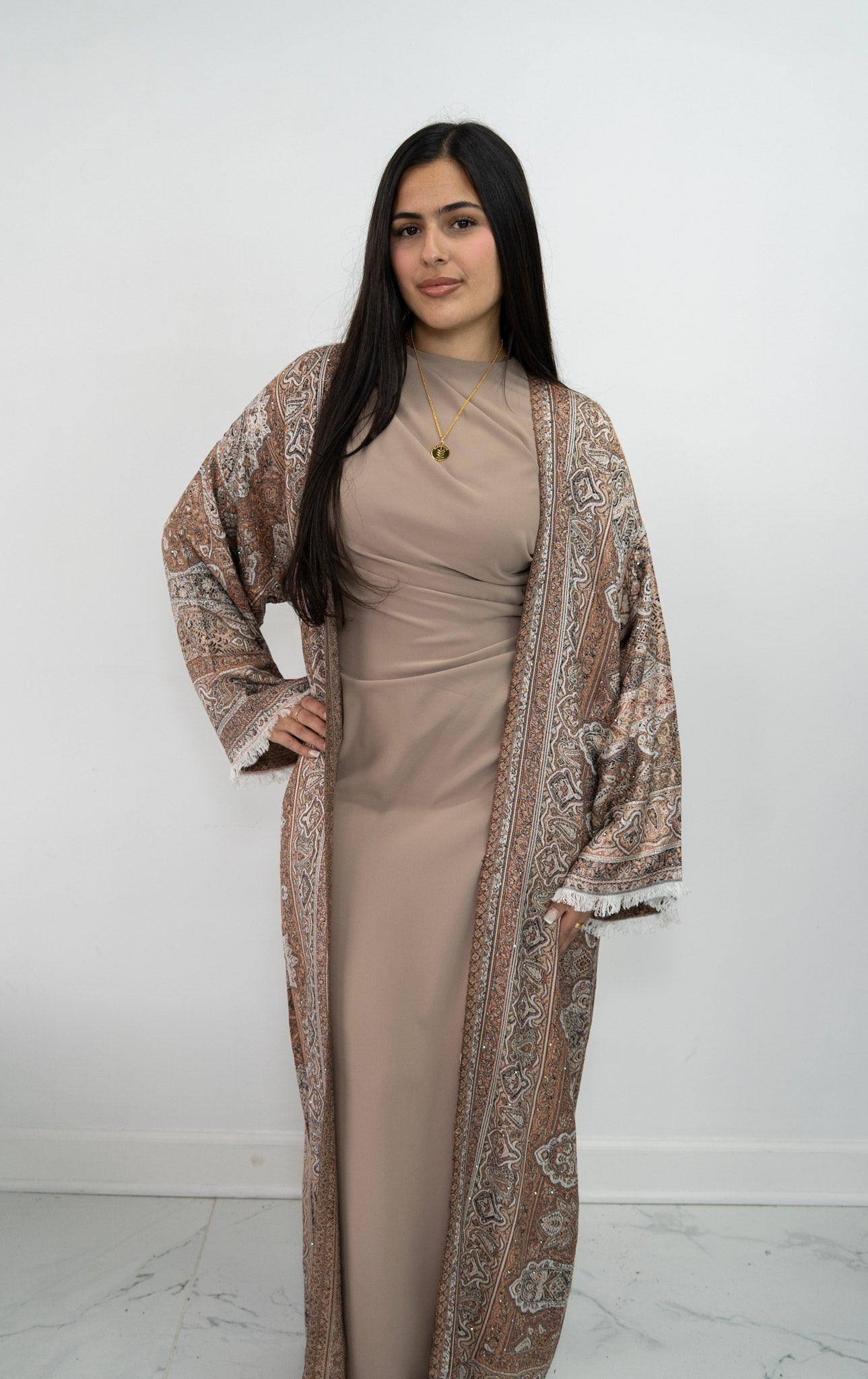 Pashmina Abaya- Brown
