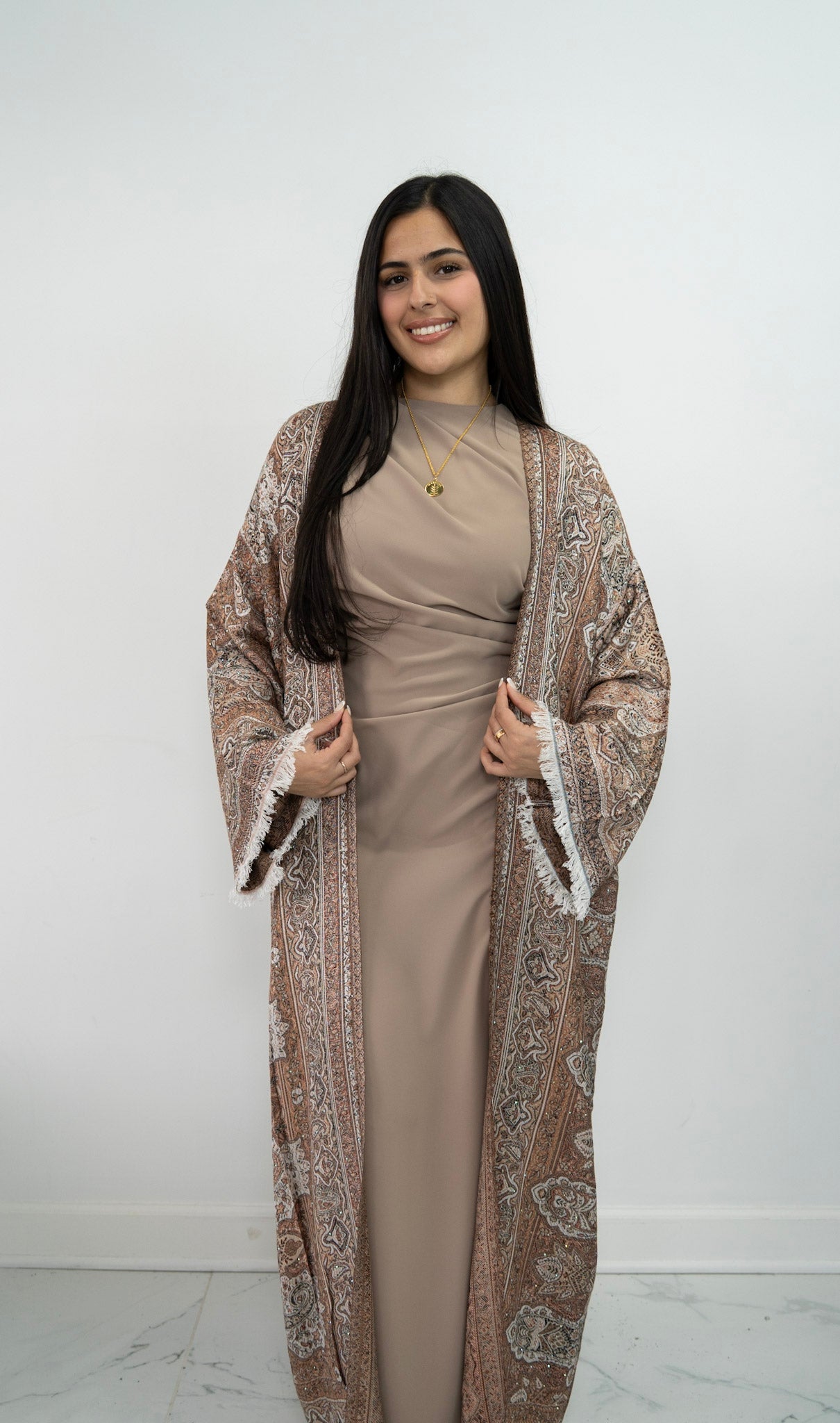 Pashmina Abaya- Brown