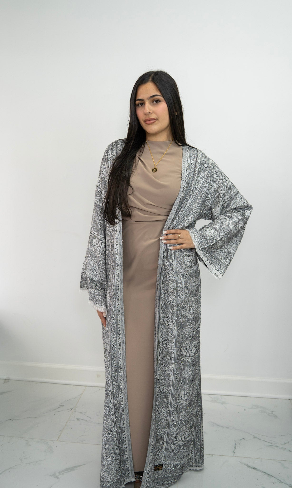 Pashmina Abaya- grey