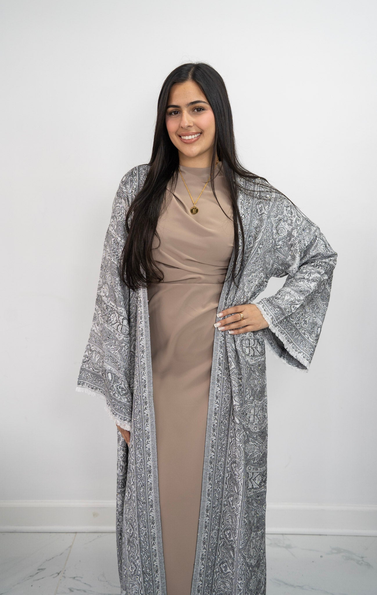 Pashmina Abaya- grey