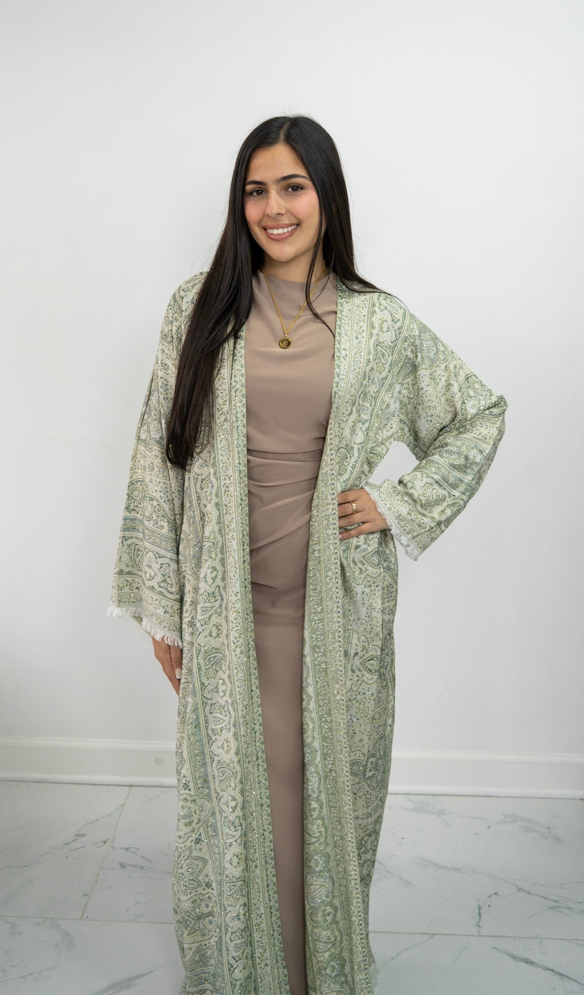 Pashmina Abaya- green