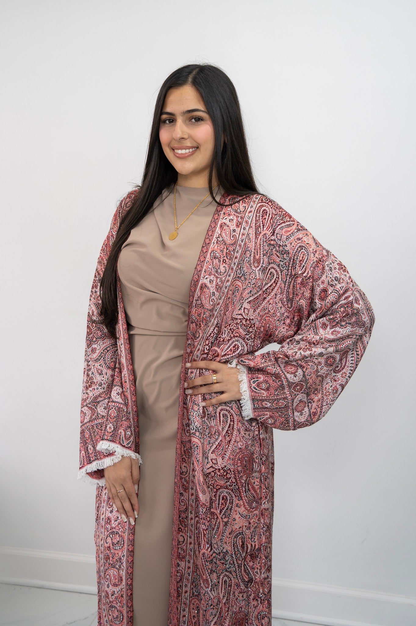 Pashmina Abaya- red