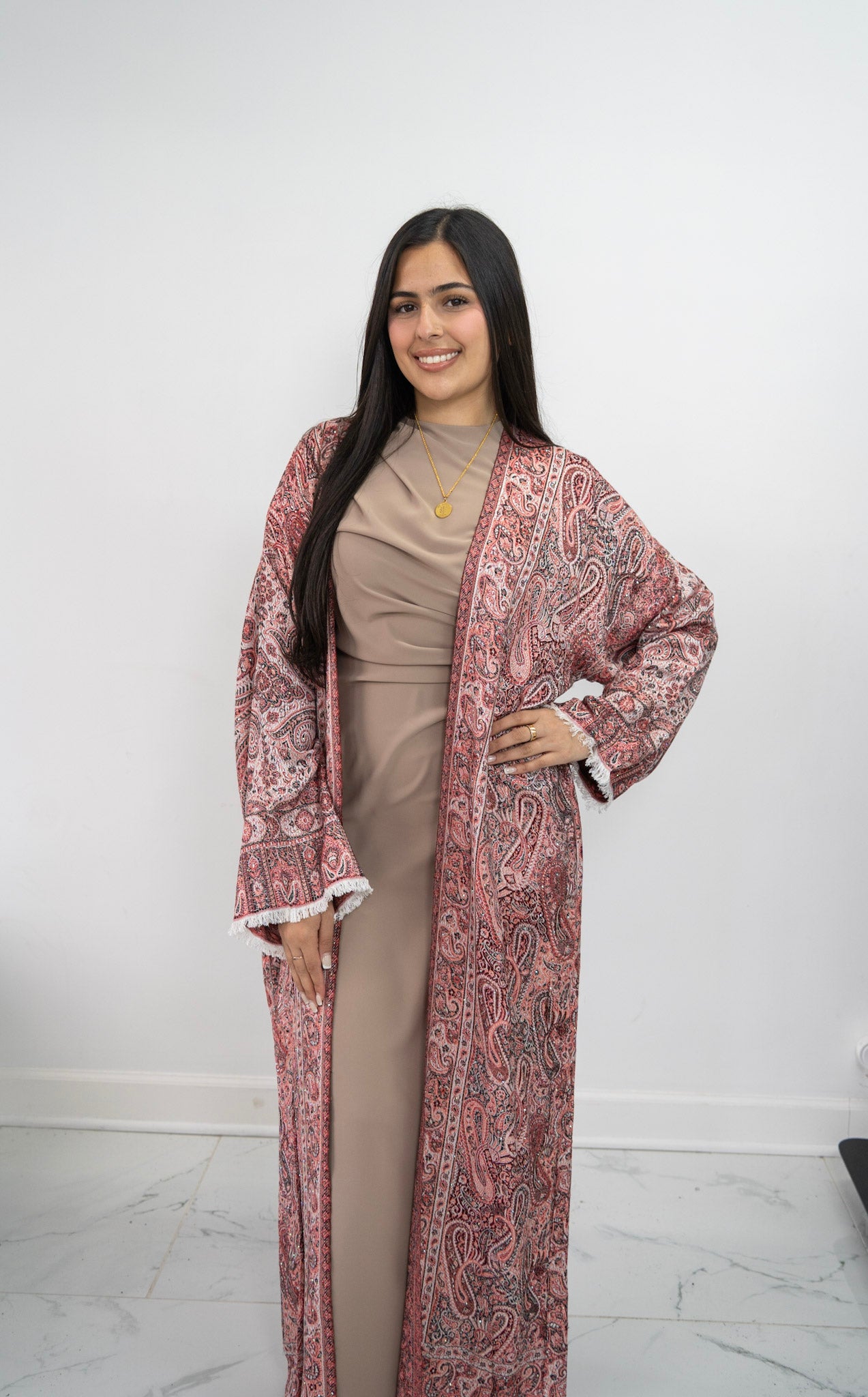 Pashmina Abaya- red
