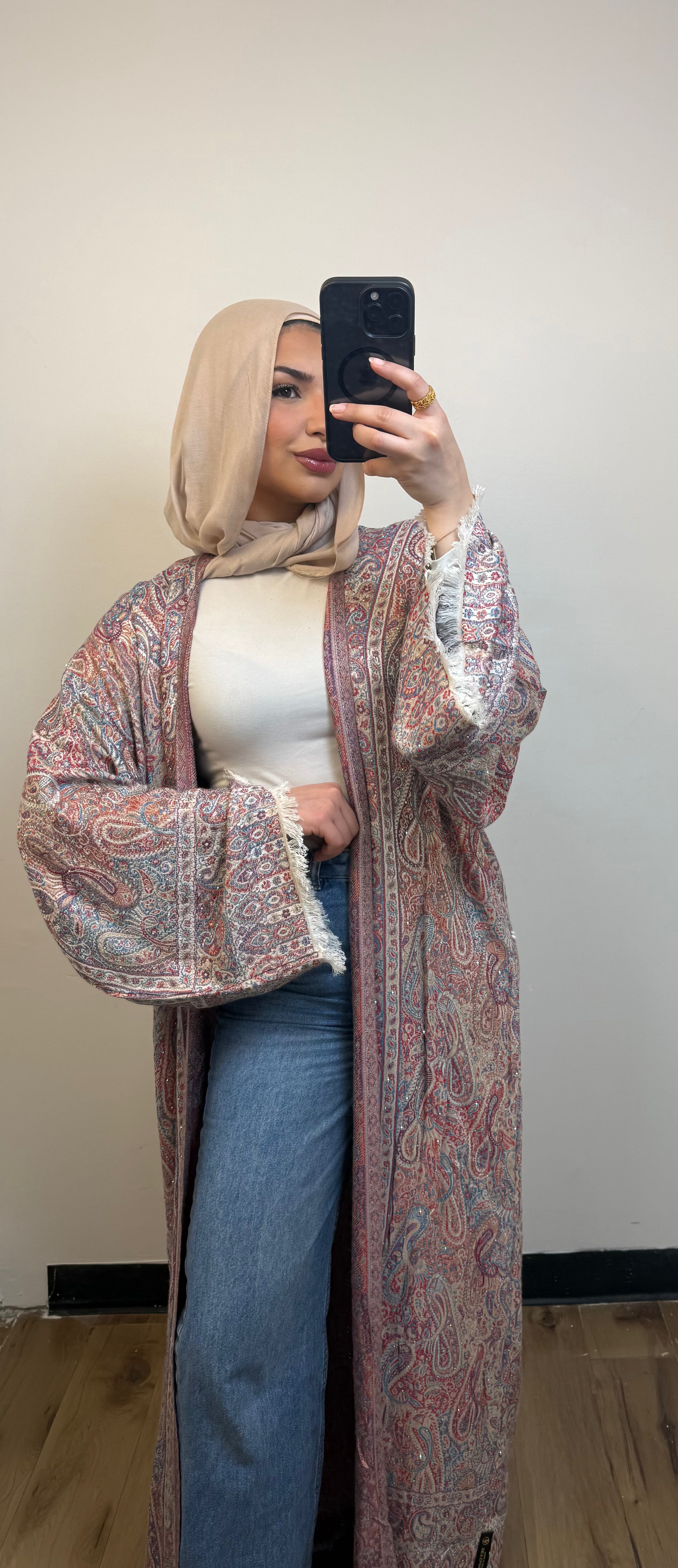 Pashmina abaya - Blush Paisley