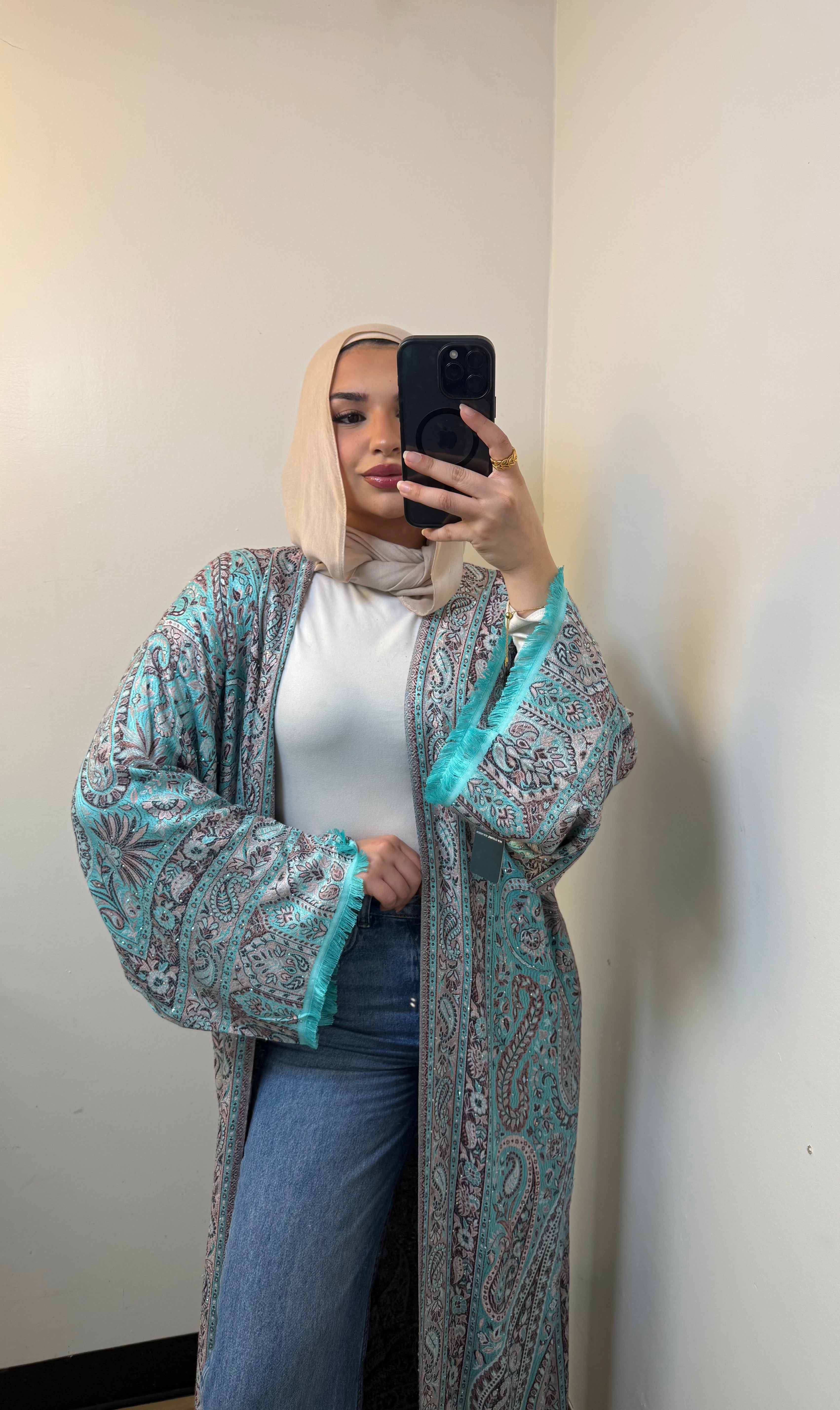 Pashmina abaya- Blue