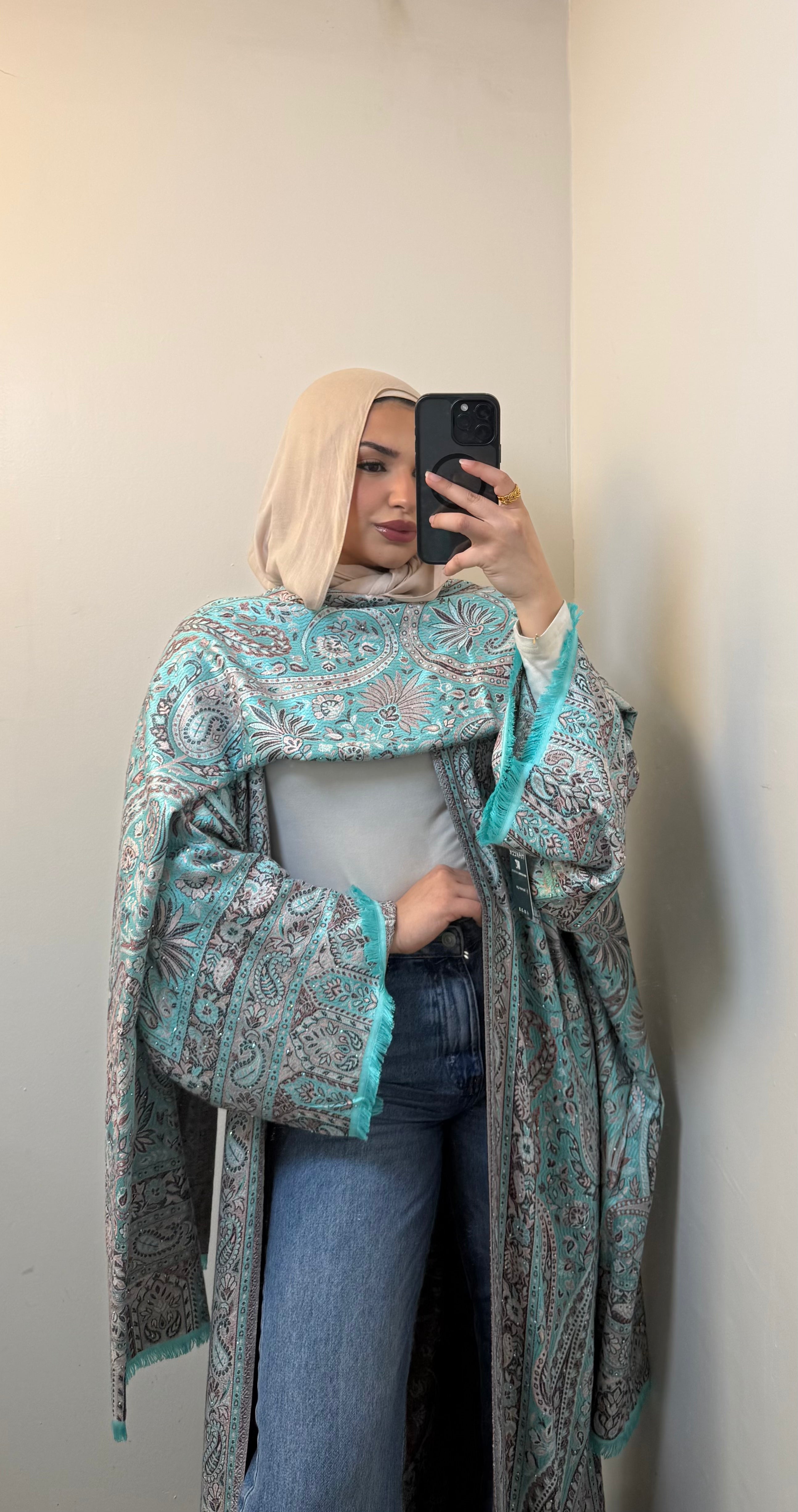 Pashmina abaya- Blue