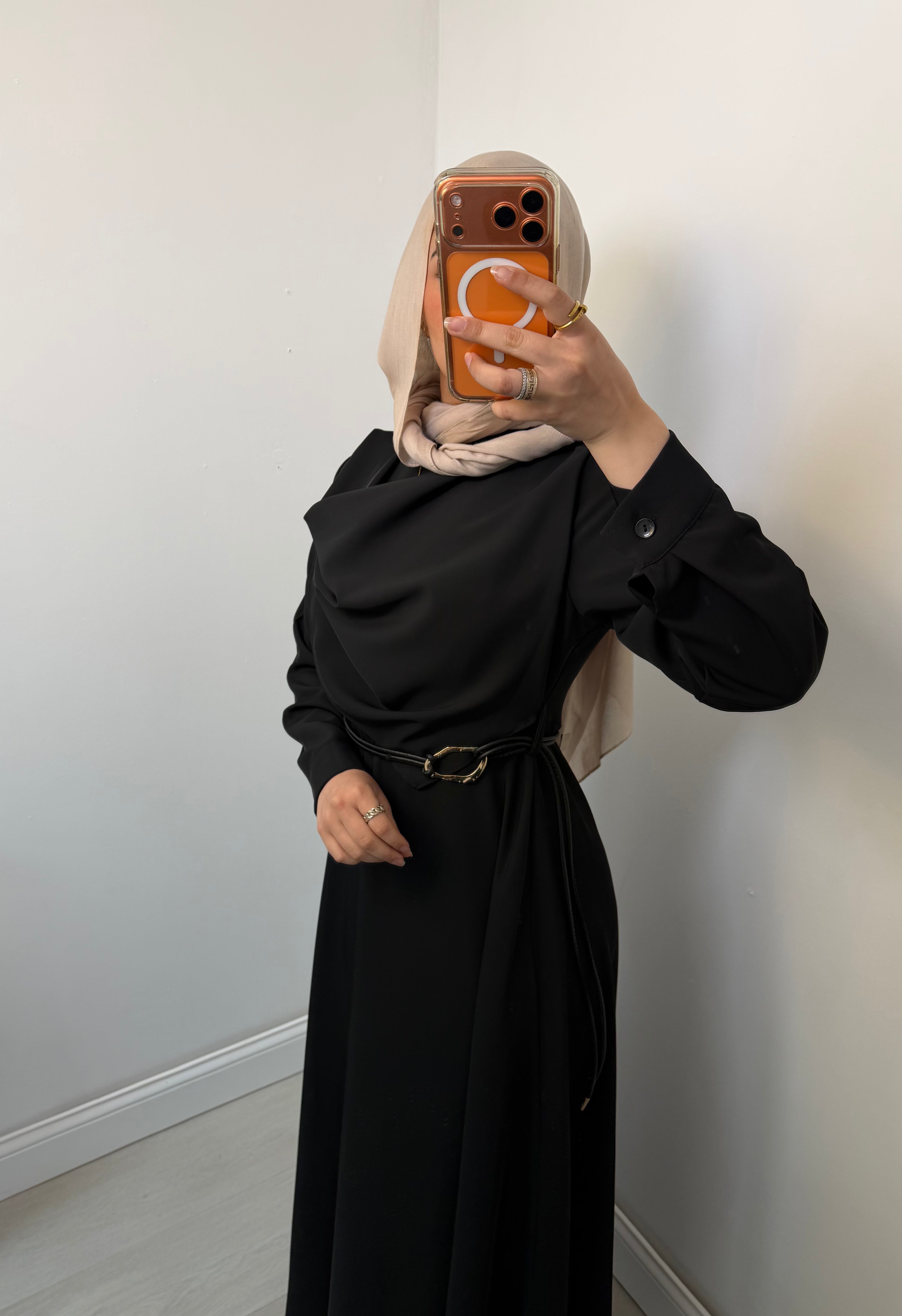 Cowl Neck Belted Maxi Dress