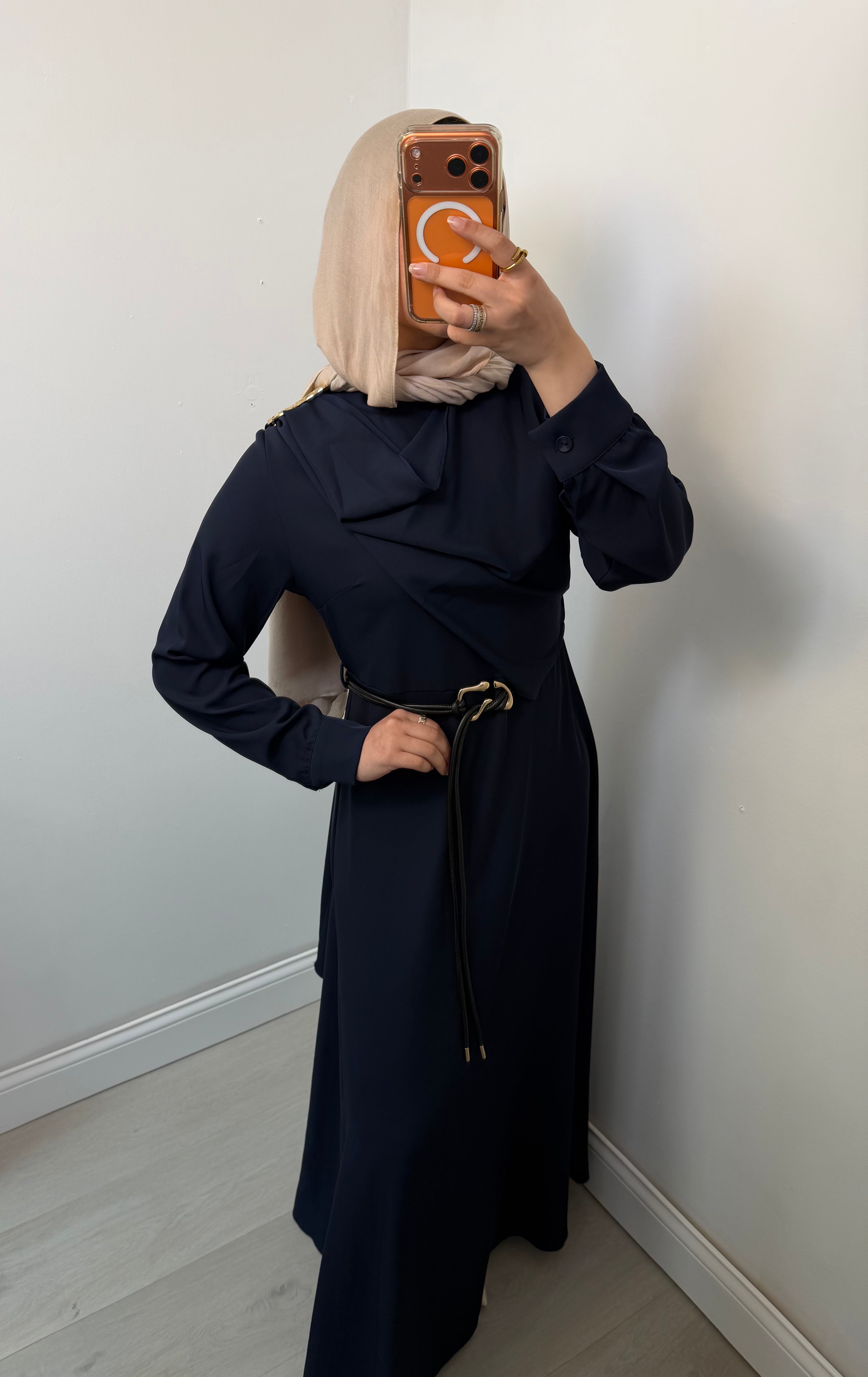 Cowl Neck Belted Maxi Dress